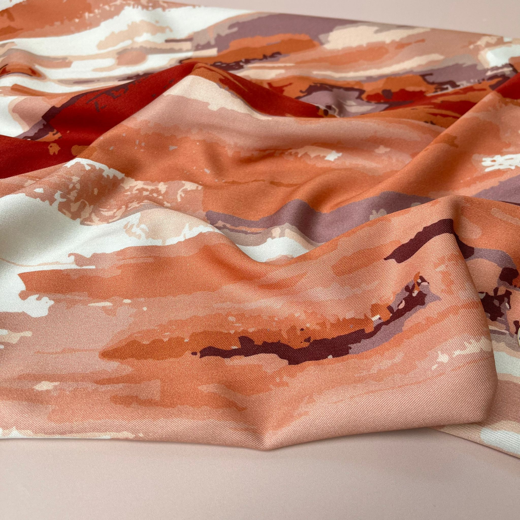 REMNANT 0.85 Metre - Light & Lush - Summer Sunset Viscose Twill Fabric