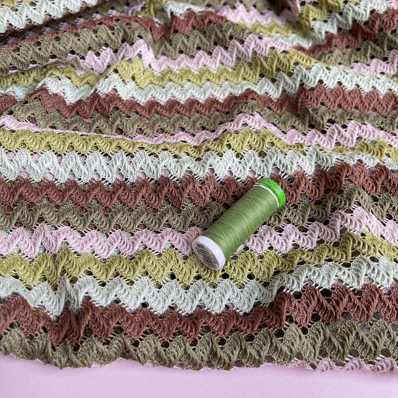 Earthy Waves Lace Knit Fabric