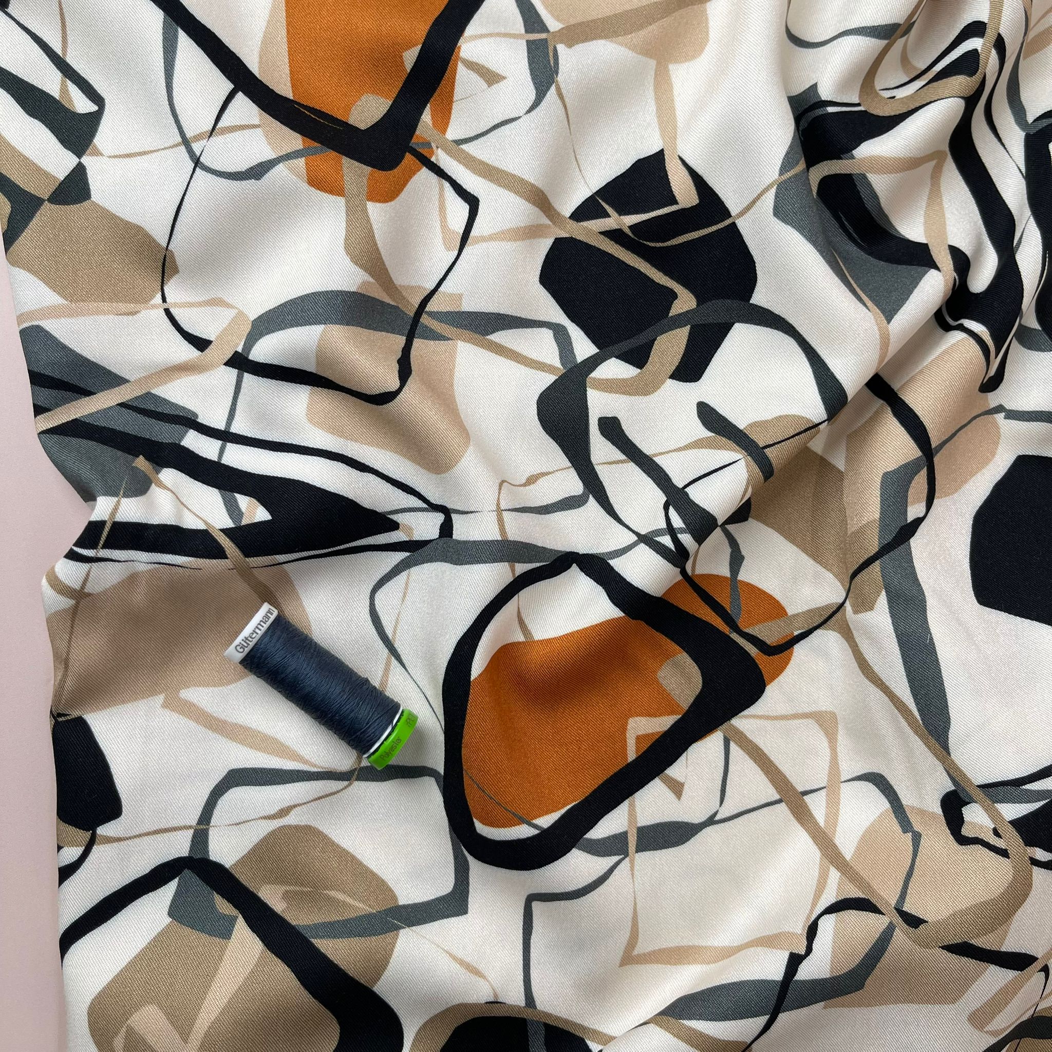 Light & Lush - Rustic Doodles Viscose Twill Fabric