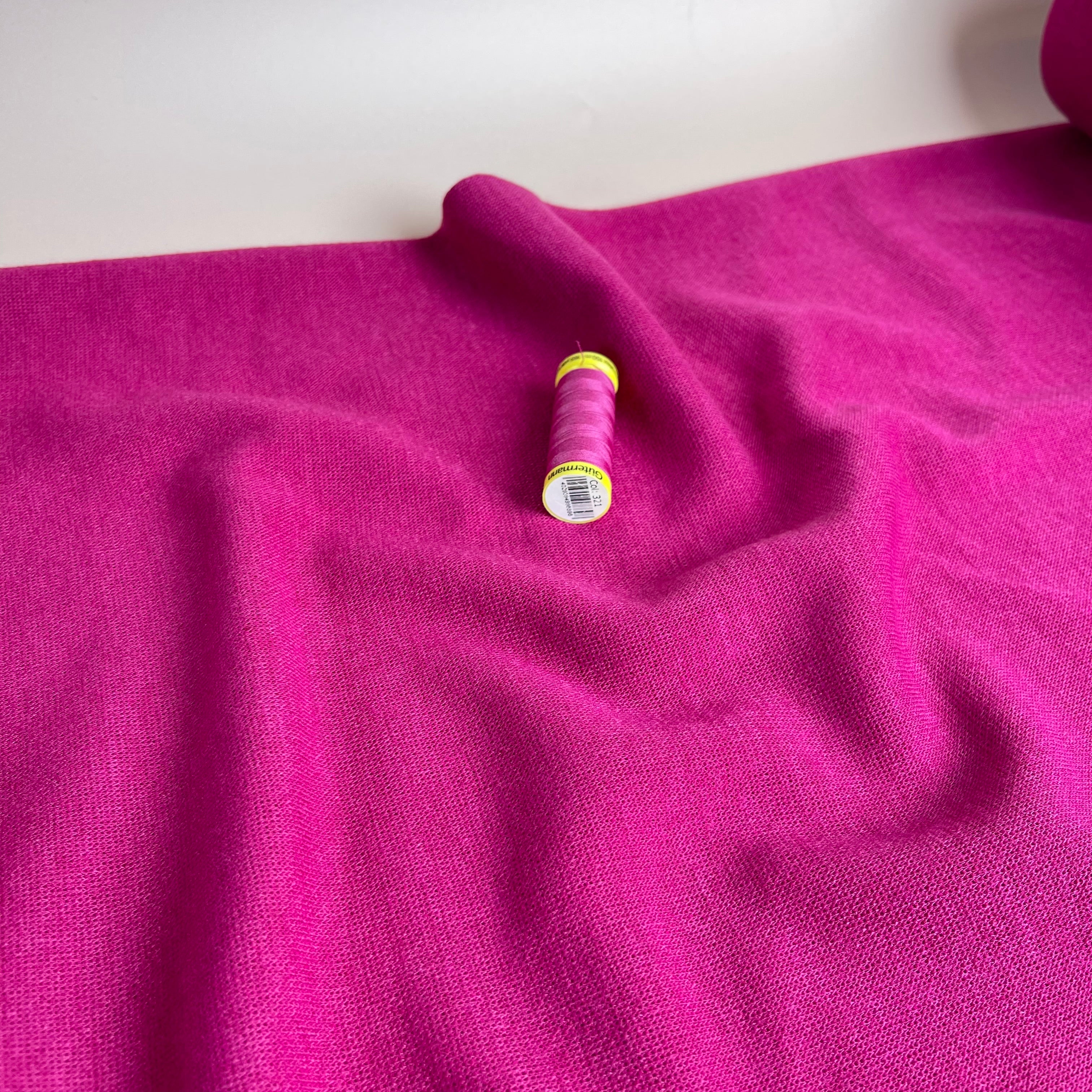 REMNANT 0.54 Metre - Soft Touch Viscose Blend Sweater Knit in Aster Pink
