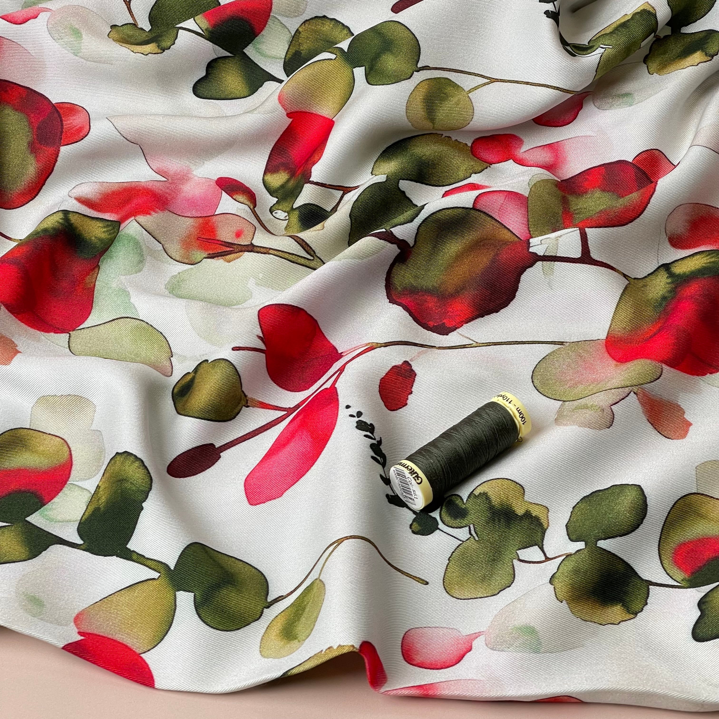 Light & Lush - Eucalyptus Leaves Viscose Twill Fabric