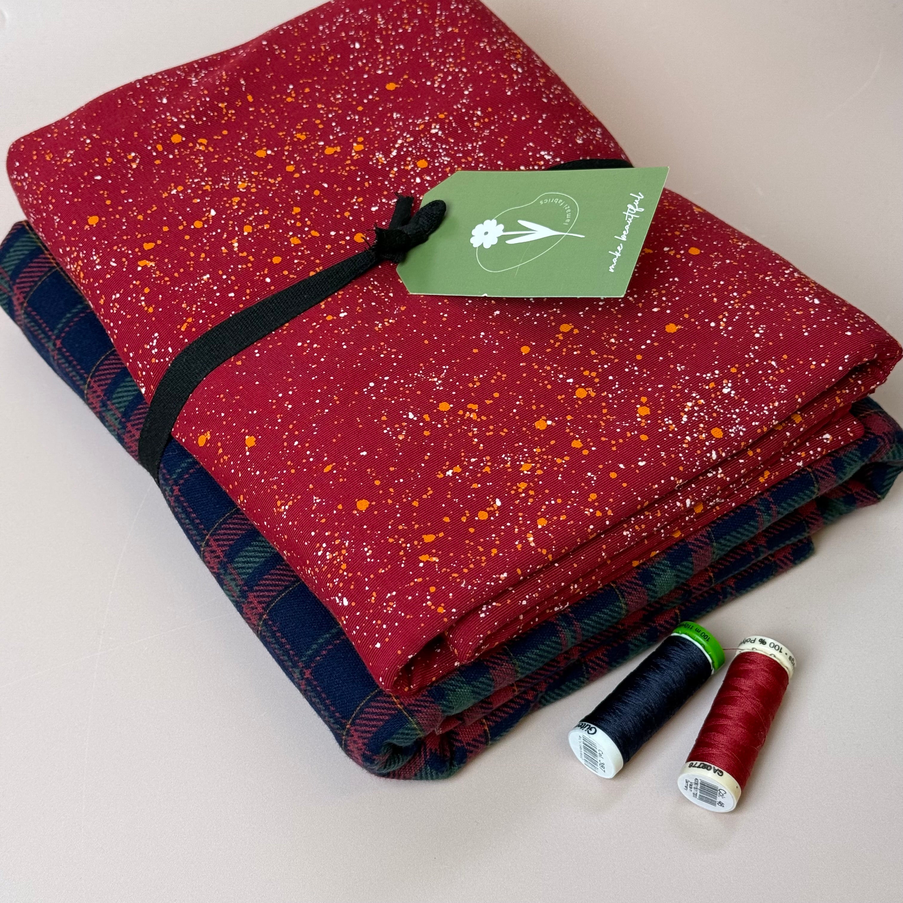Limited Edition - Luxury Pyjama Kit with Navy & Red Checked Cotton Flannel and Galaxy Jersey