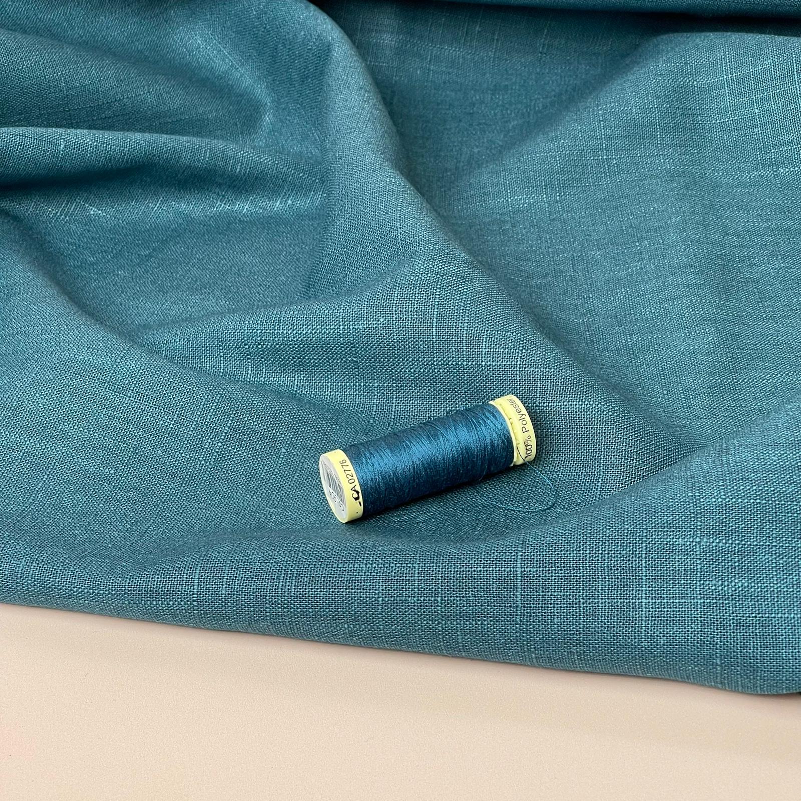Breeze Petrol - Enzyme Washed Pure Linen Fabric