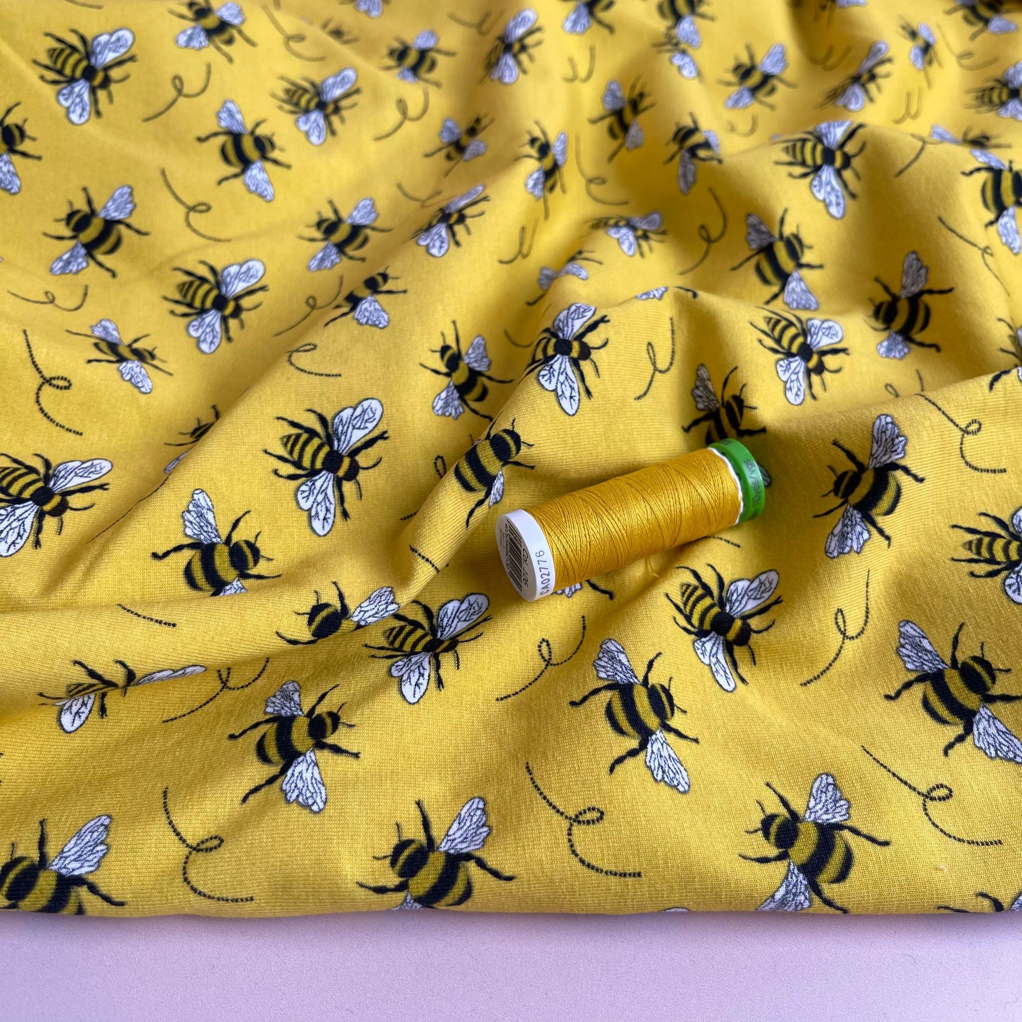 Busy Bees Organic Cotton Knit Fabric
