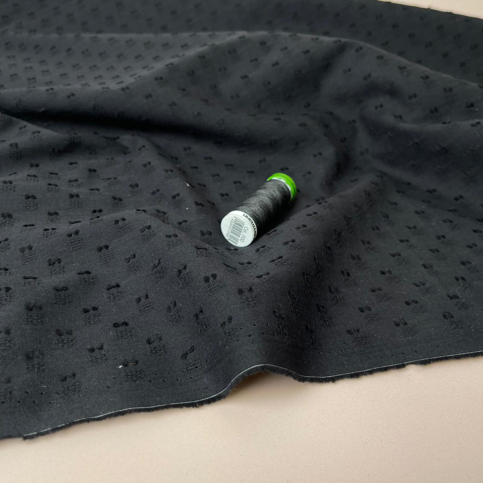 Black Cotton Dobby Fabric