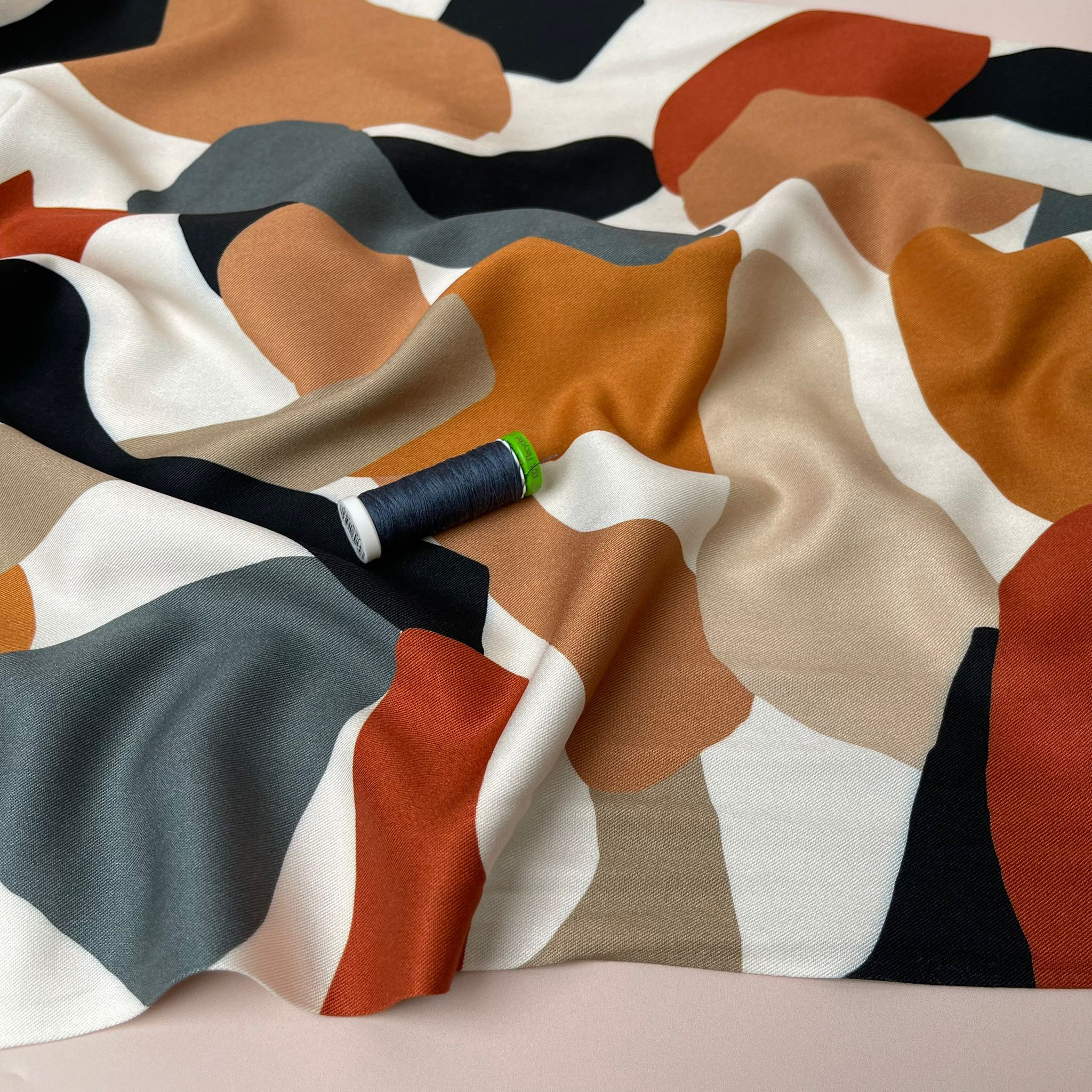 REMNANT 0.66 Metre - Light & Lush - Rustic Pebbles Viscose Twill Fabric