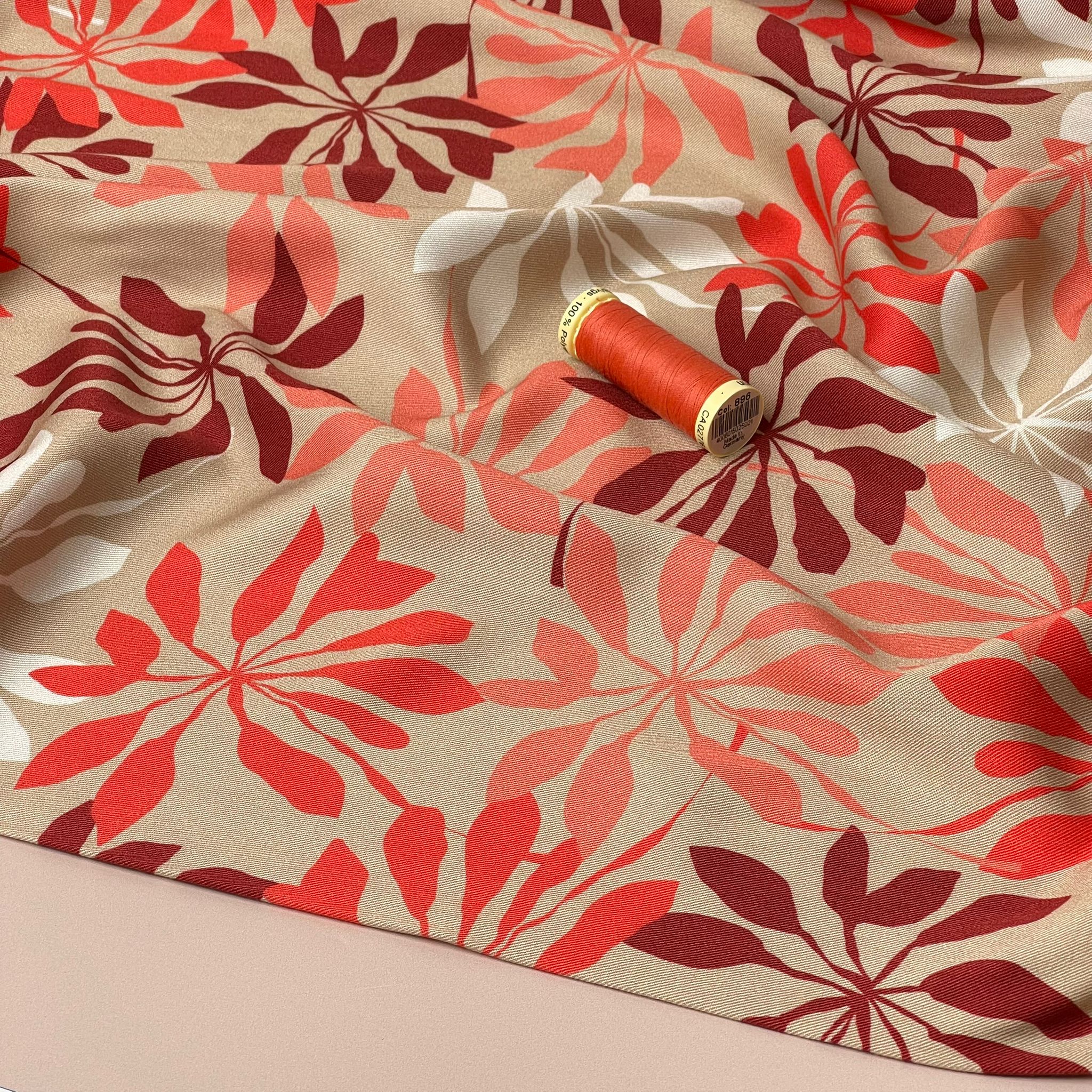 Light & Lush - Sunset Foliage Viscose Twill Fabric