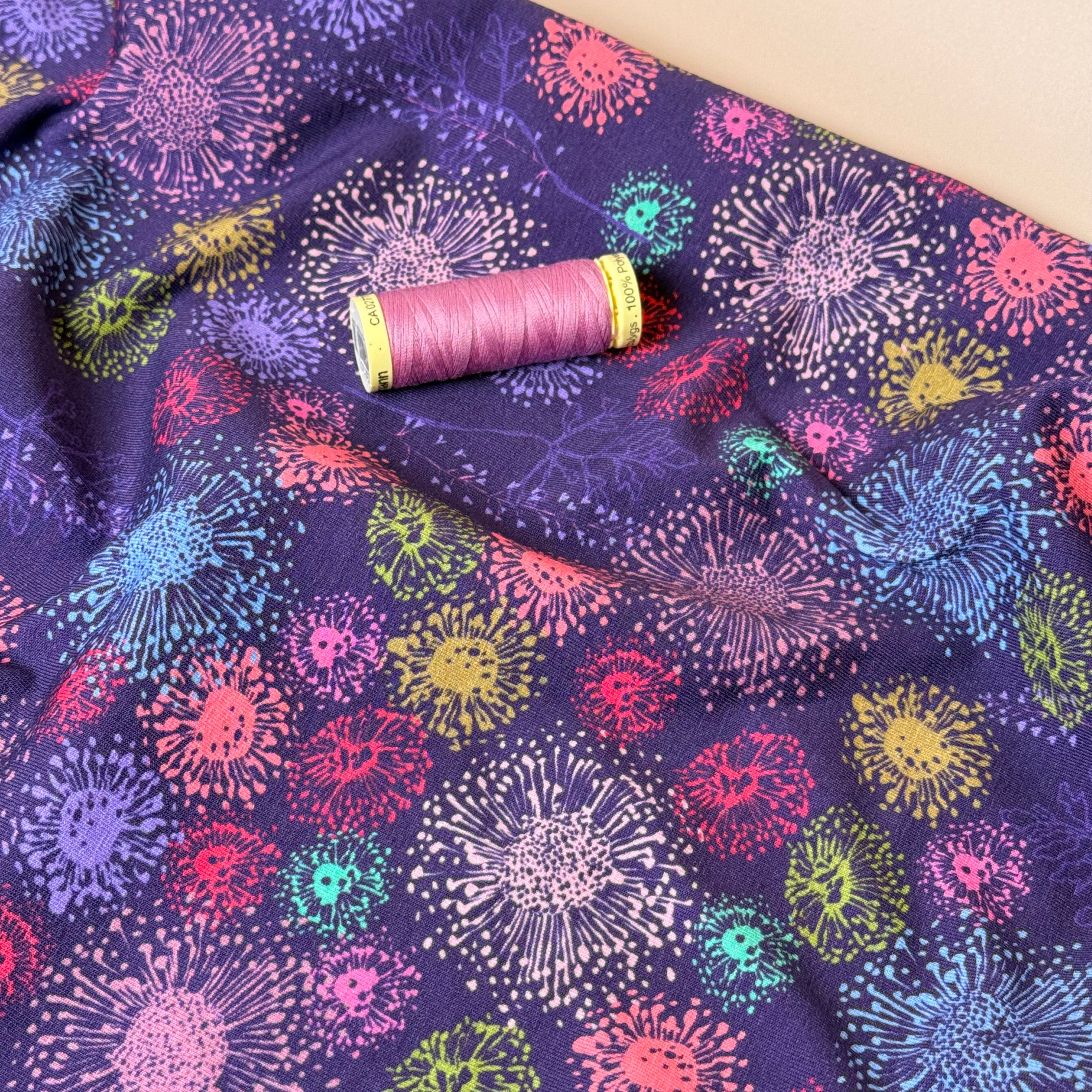Danish Design - Rainbow Fireworks Cotton Jersey Fabric