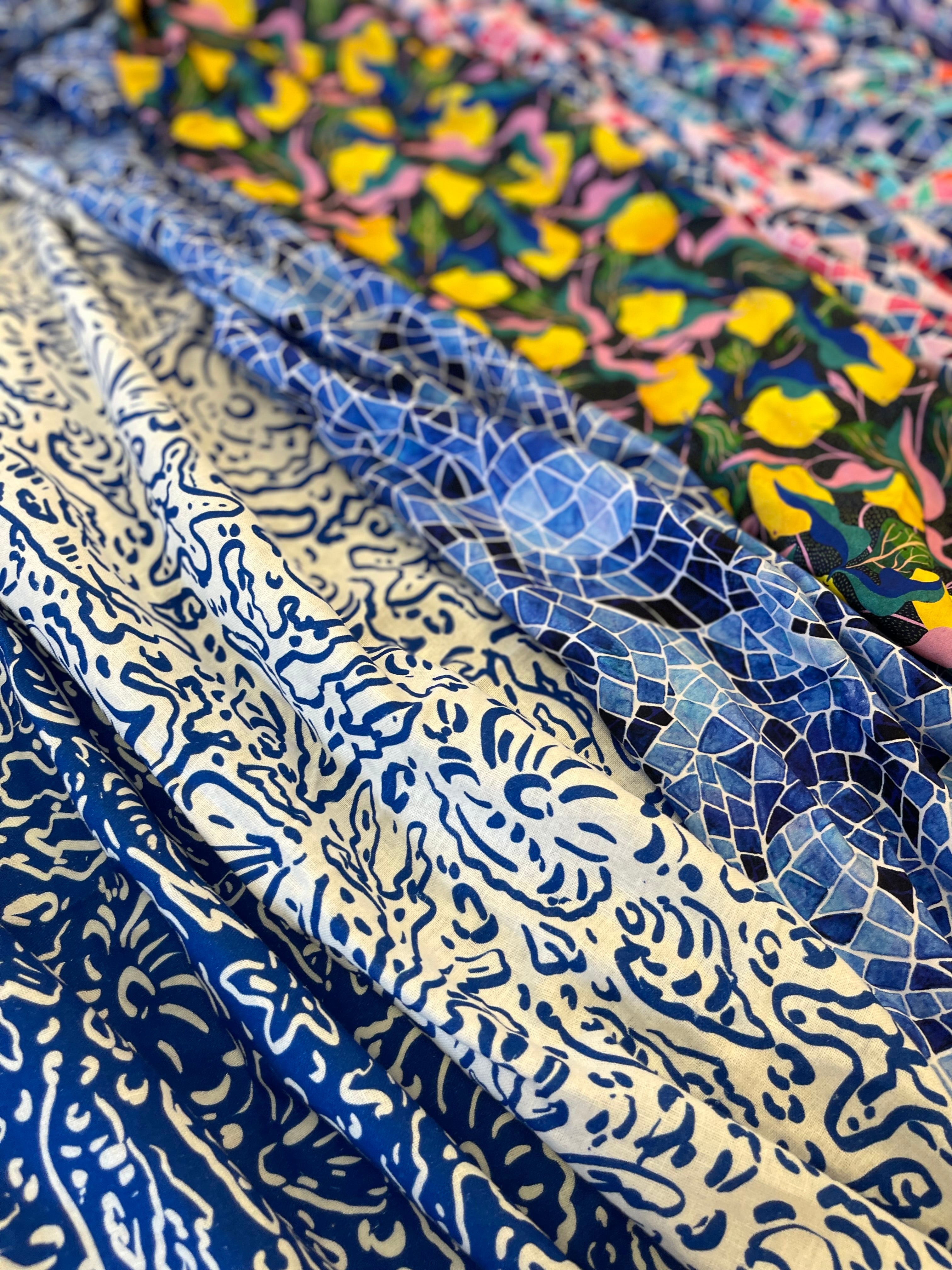 Adventure - Sealife Off-White Linen Viscose Blend Fabric