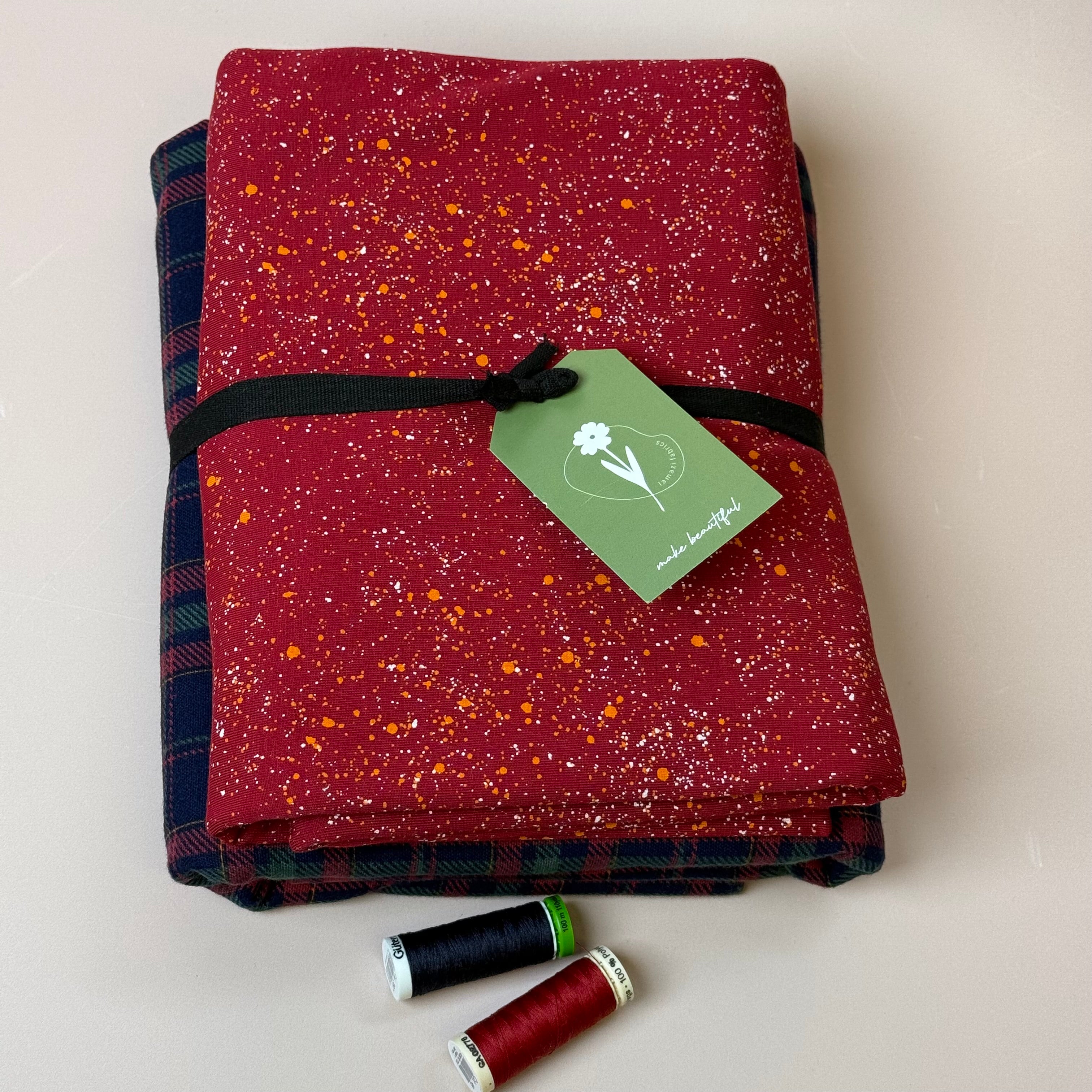 Limited Edition - Luxury Pyjama Kit with Navy & Red Checked Cotton Flannel and Galaxy Jersey