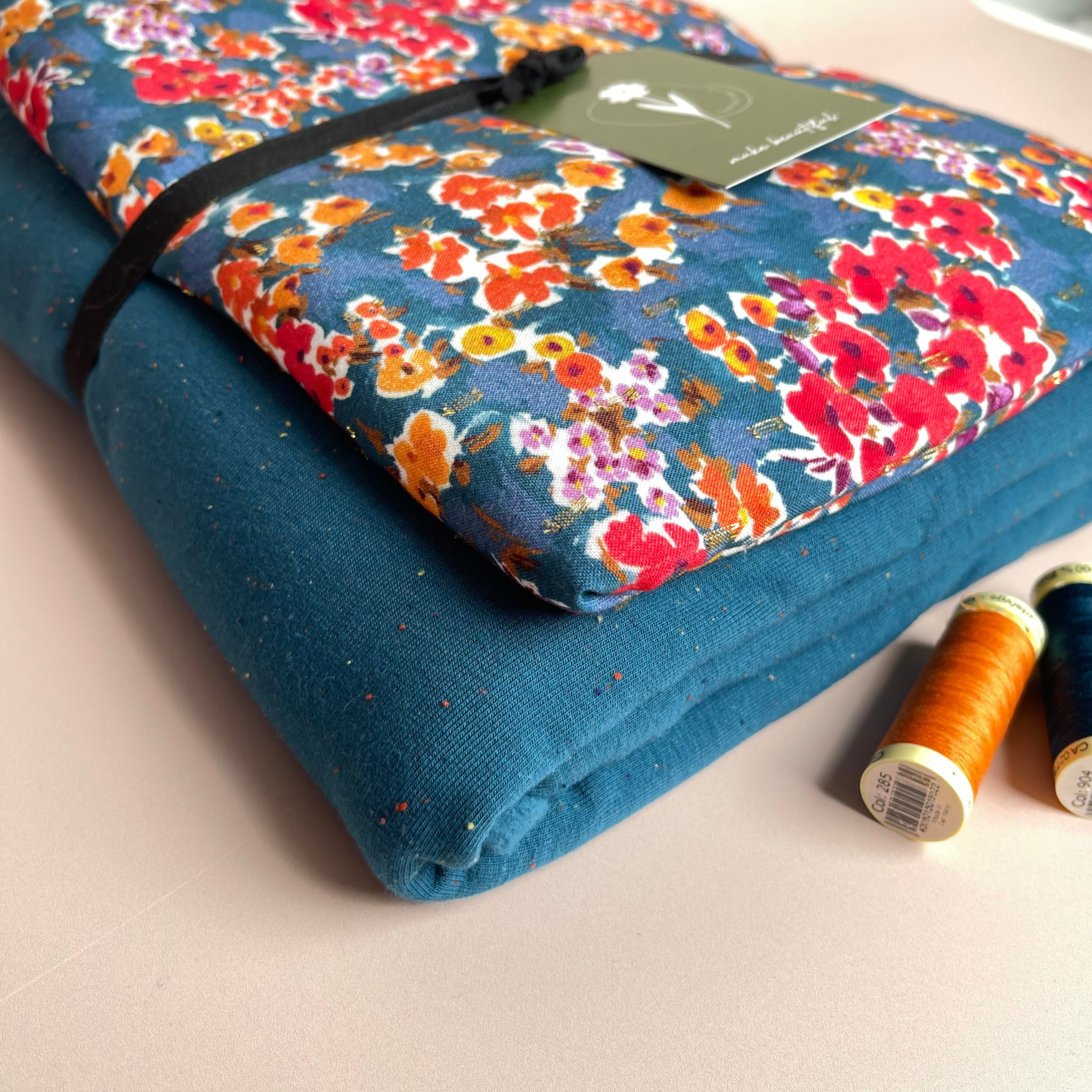 Make an Outfit Colour Bundle - Blossoms Viscose & Cosy Colours Sweat-shirting & ribbing