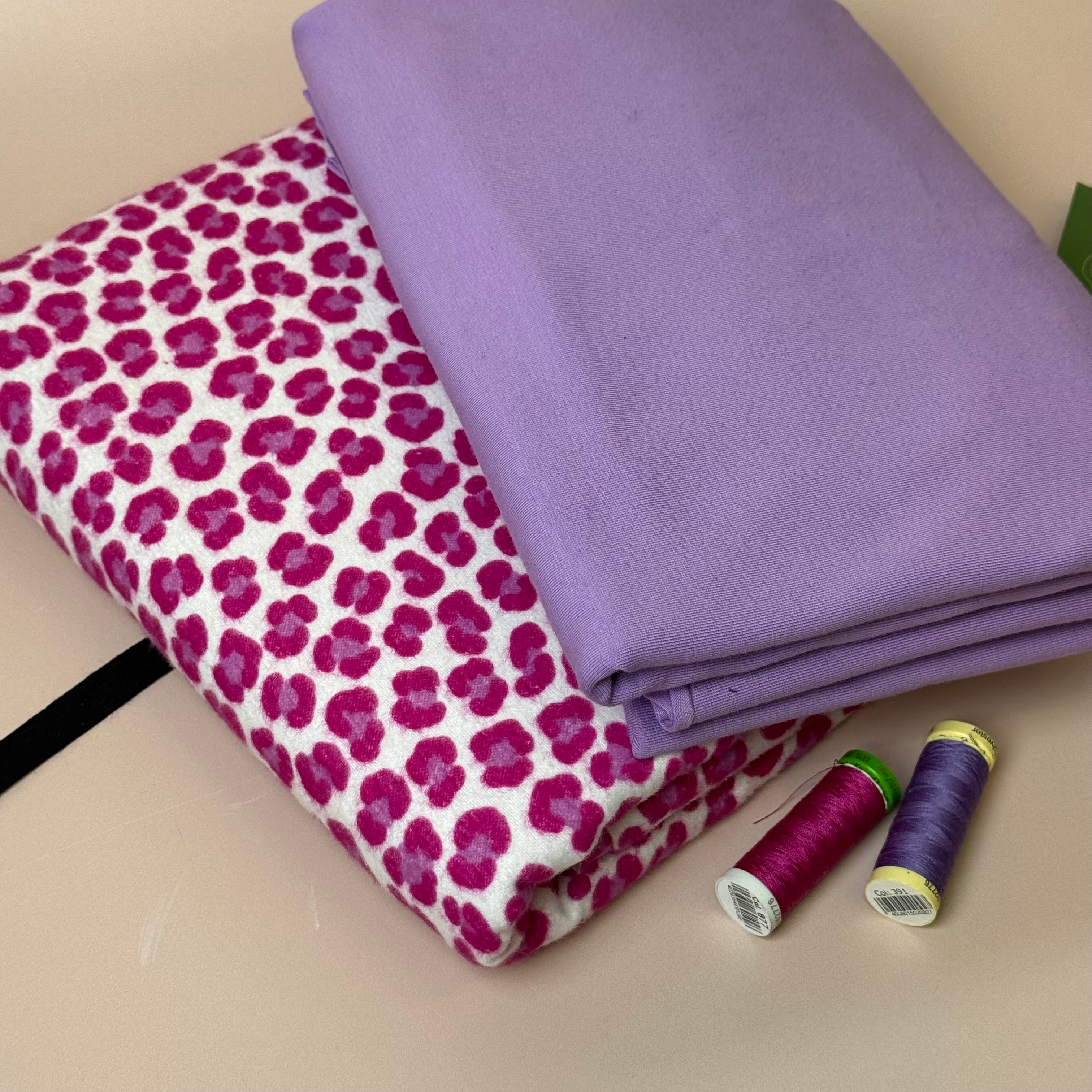Limited Edition - Luxury Pyjama Kit with Pink Leopard Cotton Flannel and Jersey