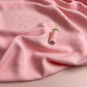 REMNANT 0.85 Metre - Flow Soft Peach Viscose Linen Blend Dress Fabric