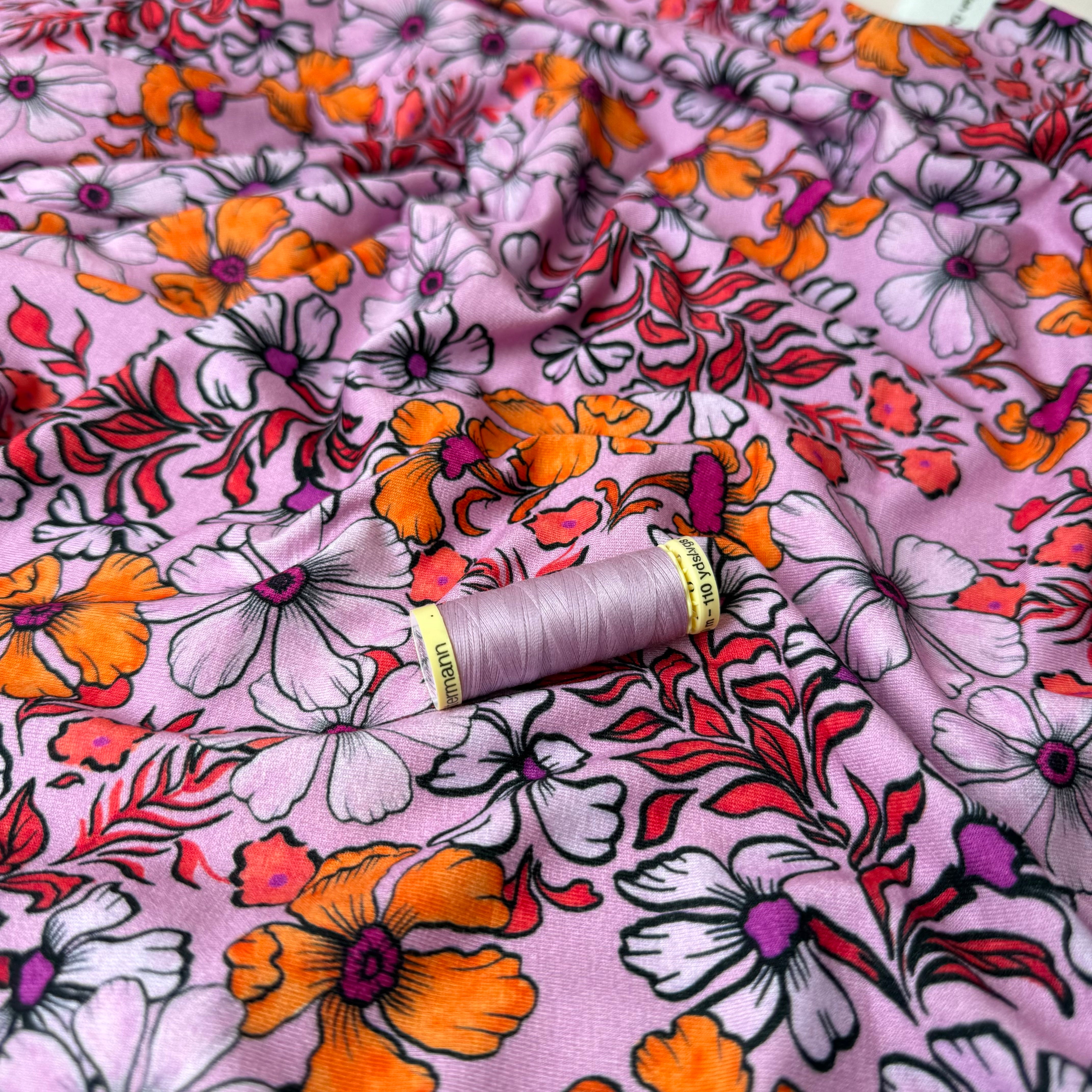 Danish Design - Cosmos Flowers ECOVERVO™ Viscose Jersey