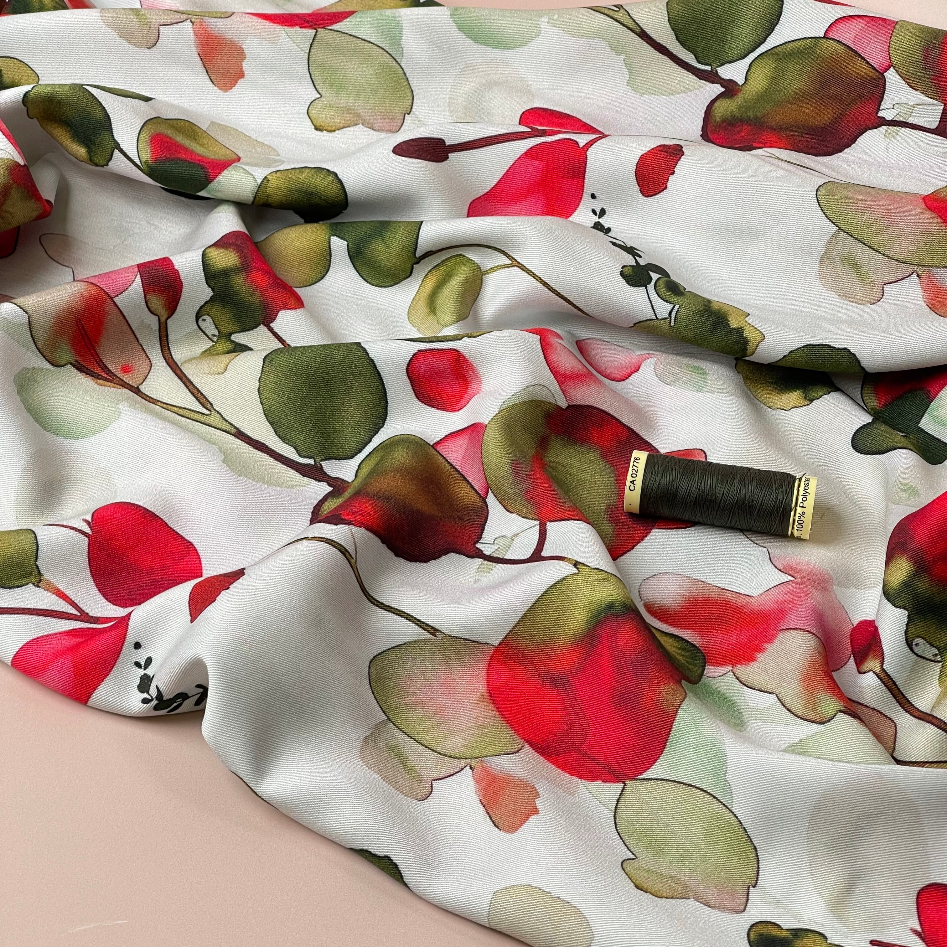 Light & Lush - Eucalyptus Leaves Viscose Twill Fabric
