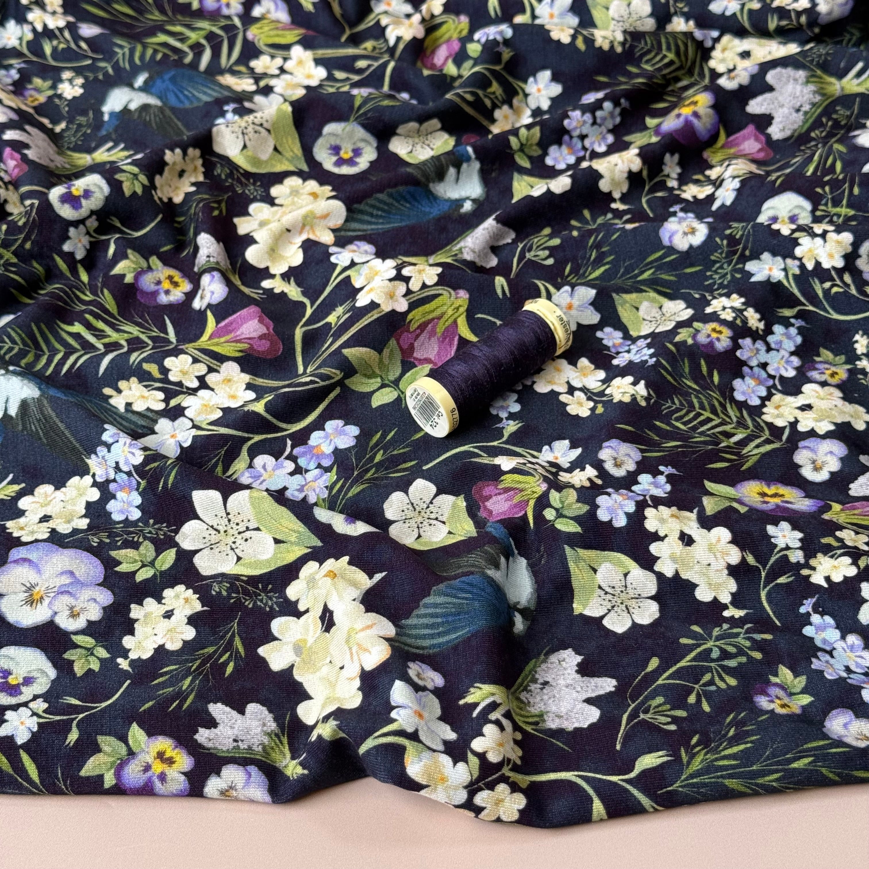 Danish Design - Meadow Flowers & Birds ECOVERVO™ Viscose Jersey