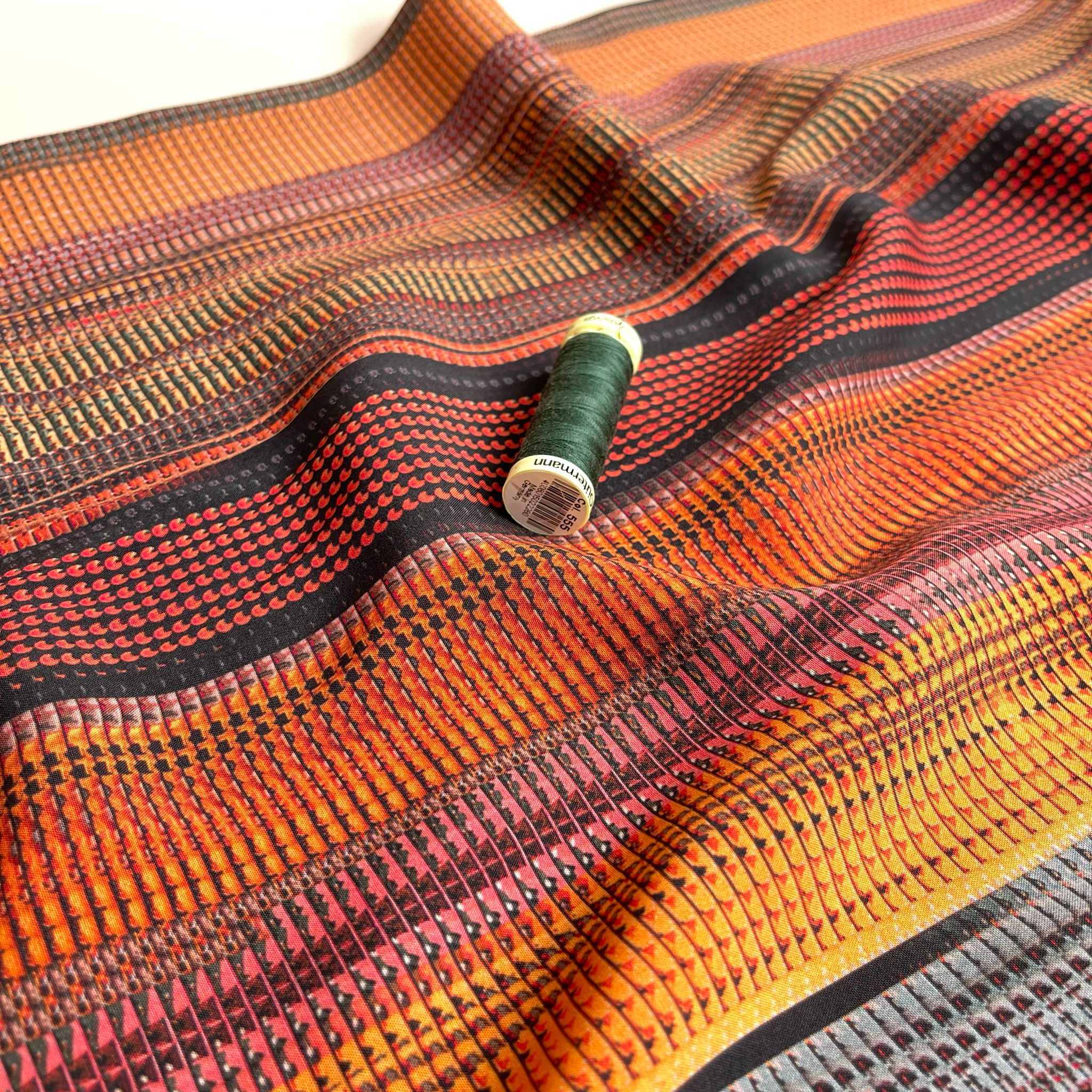 Sunset Stripes Viscose Fabric