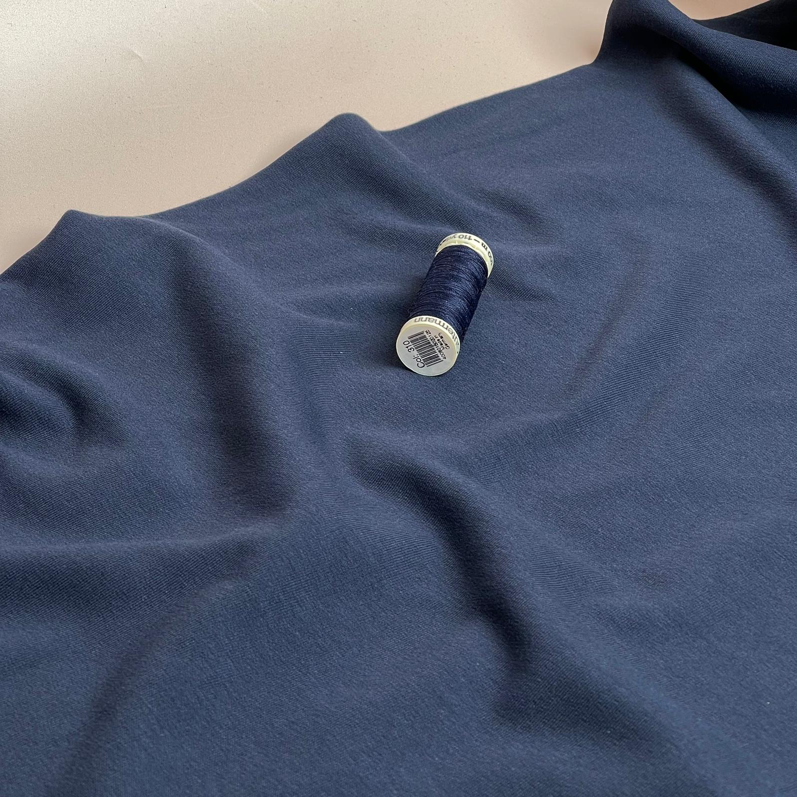REMNANT 0.9 Metre - Brushed Cotton Sweat-shirting in Navy