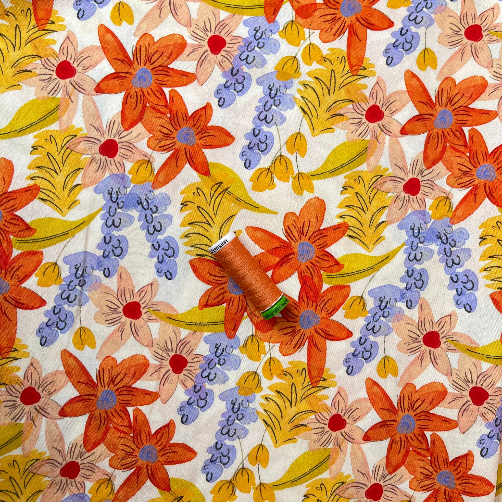 Golden Meadow Viscose Fabric