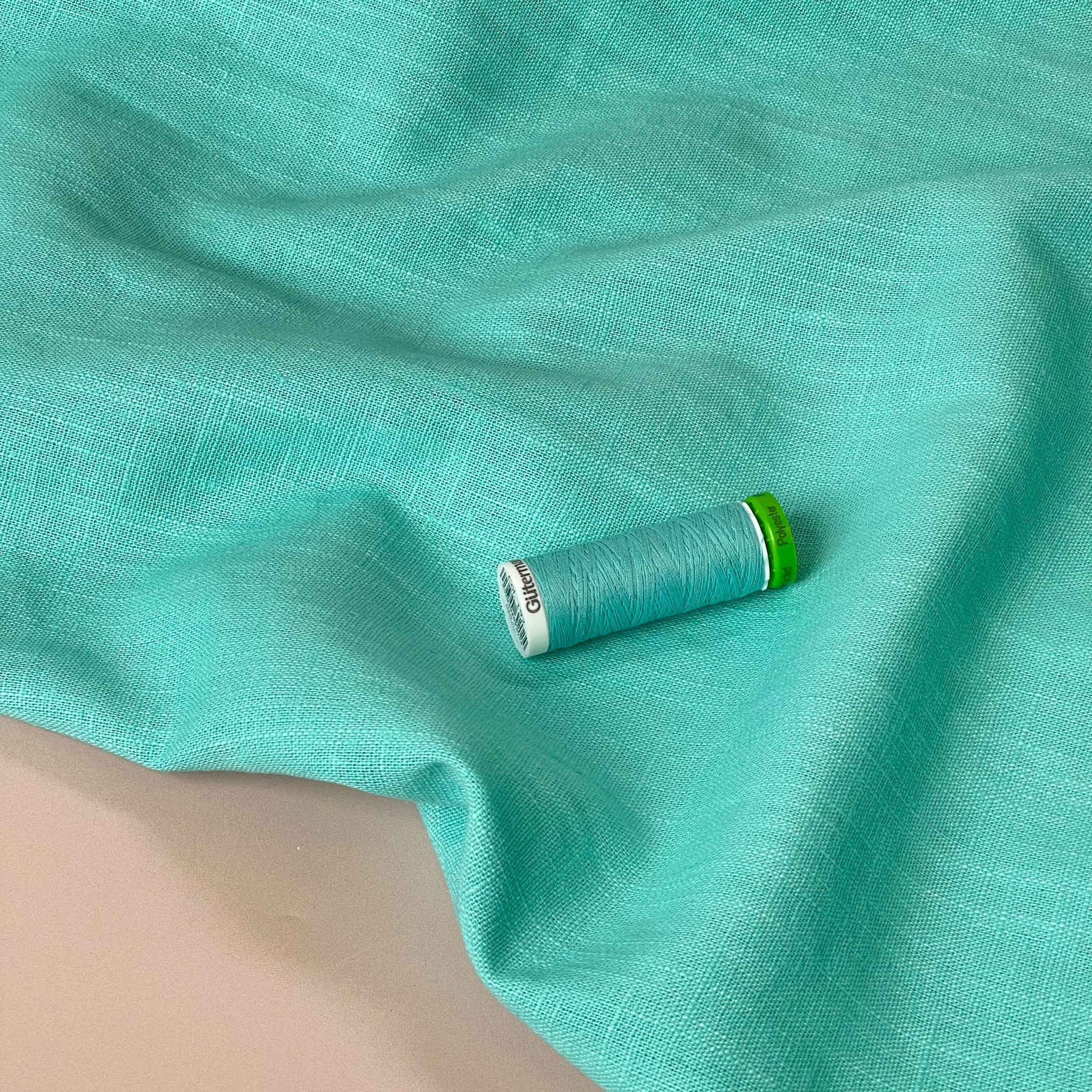 Breeze Spring Mint - Enzyme Washed Pure Linen Fabric