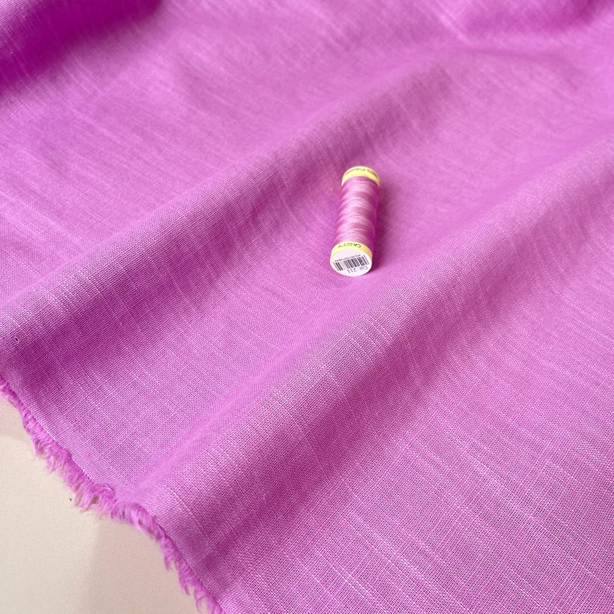 Breeze Candy Pink - Enzyme Washed Linen Cotton Fabric
