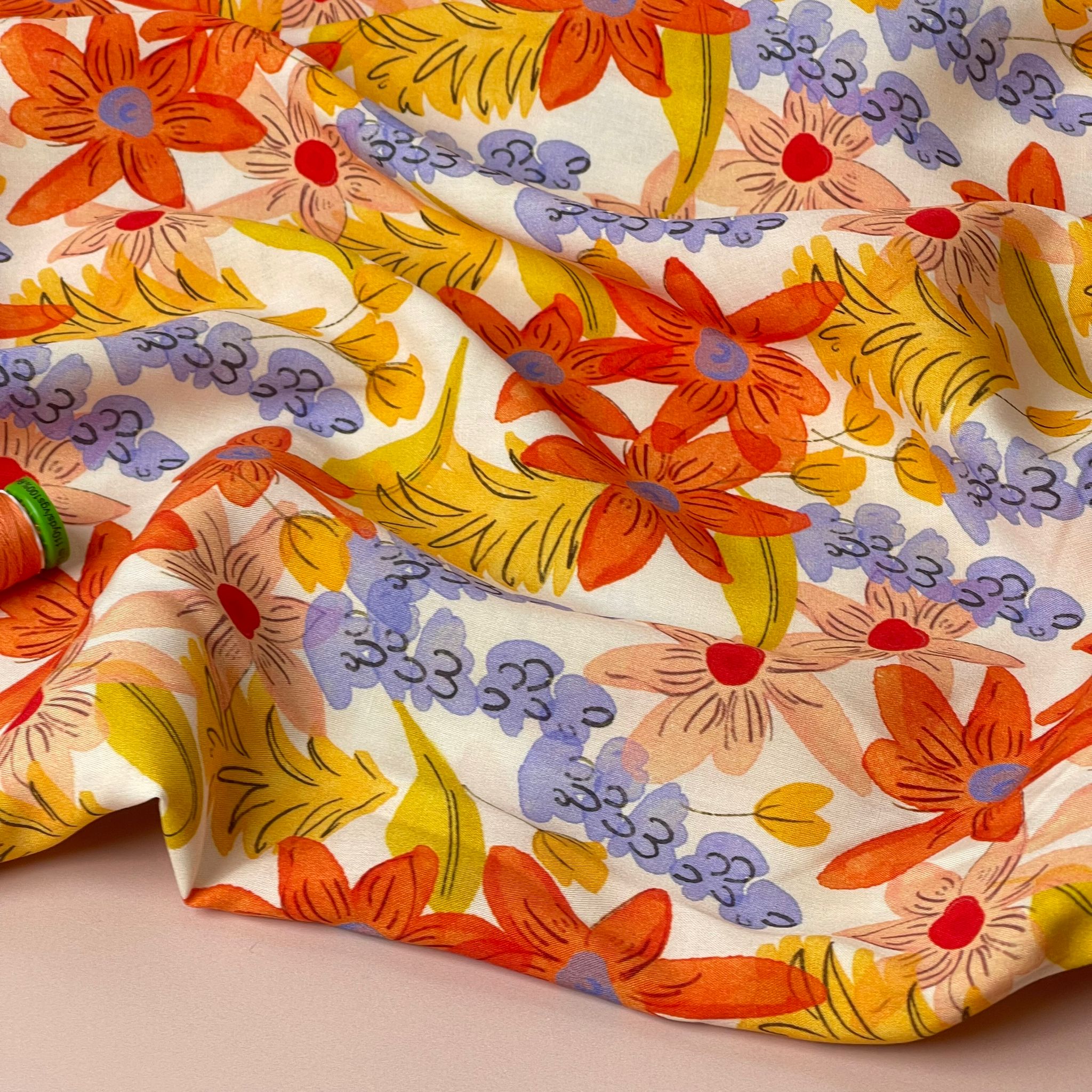 Golden Meadow Viscose Fabric