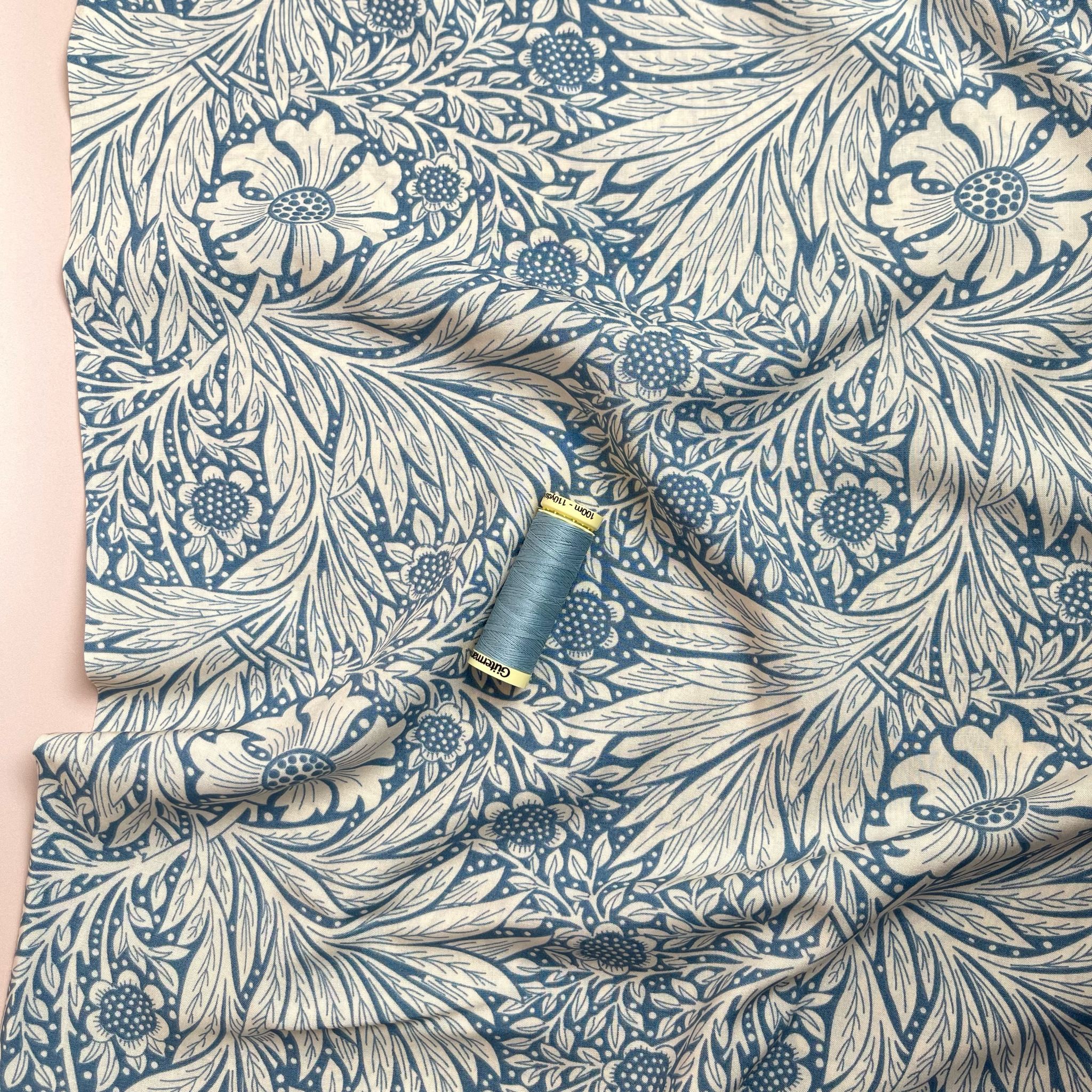 Victoria Dusty Blue Viscose Fabric