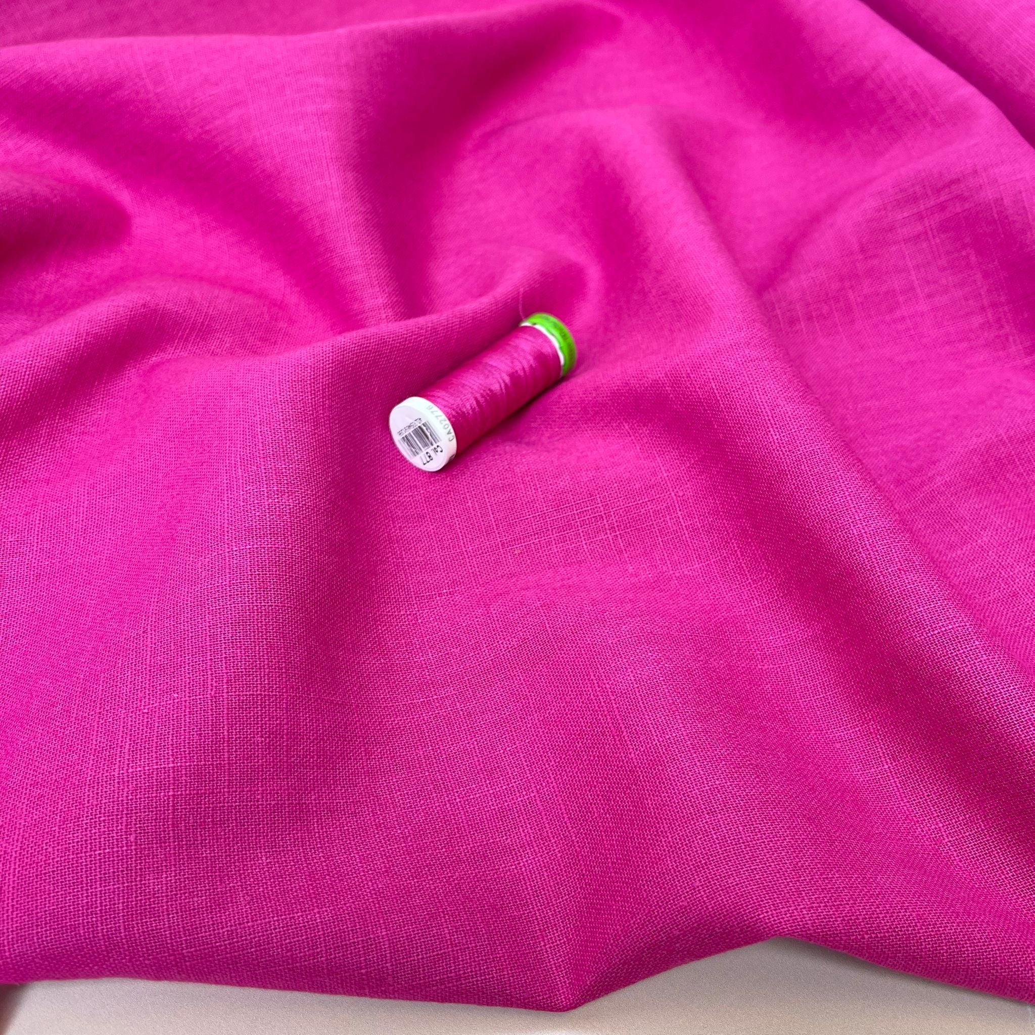 Breeze Cyclamen Pink - Enzyme Washed Pure Linen Fabric