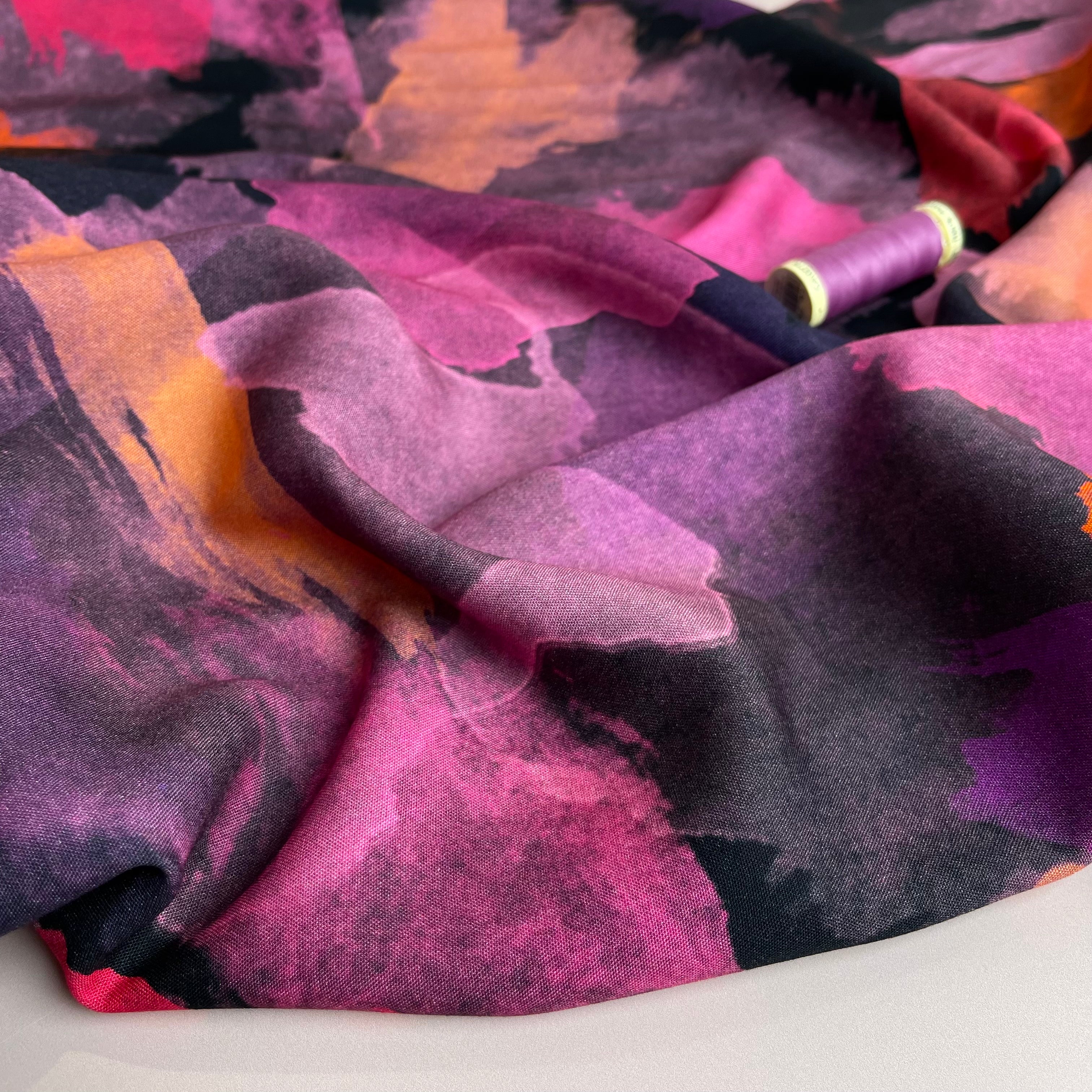 Bold Brushstrokes Viscose Pink with LENZING™ ECOVERO™ fibres