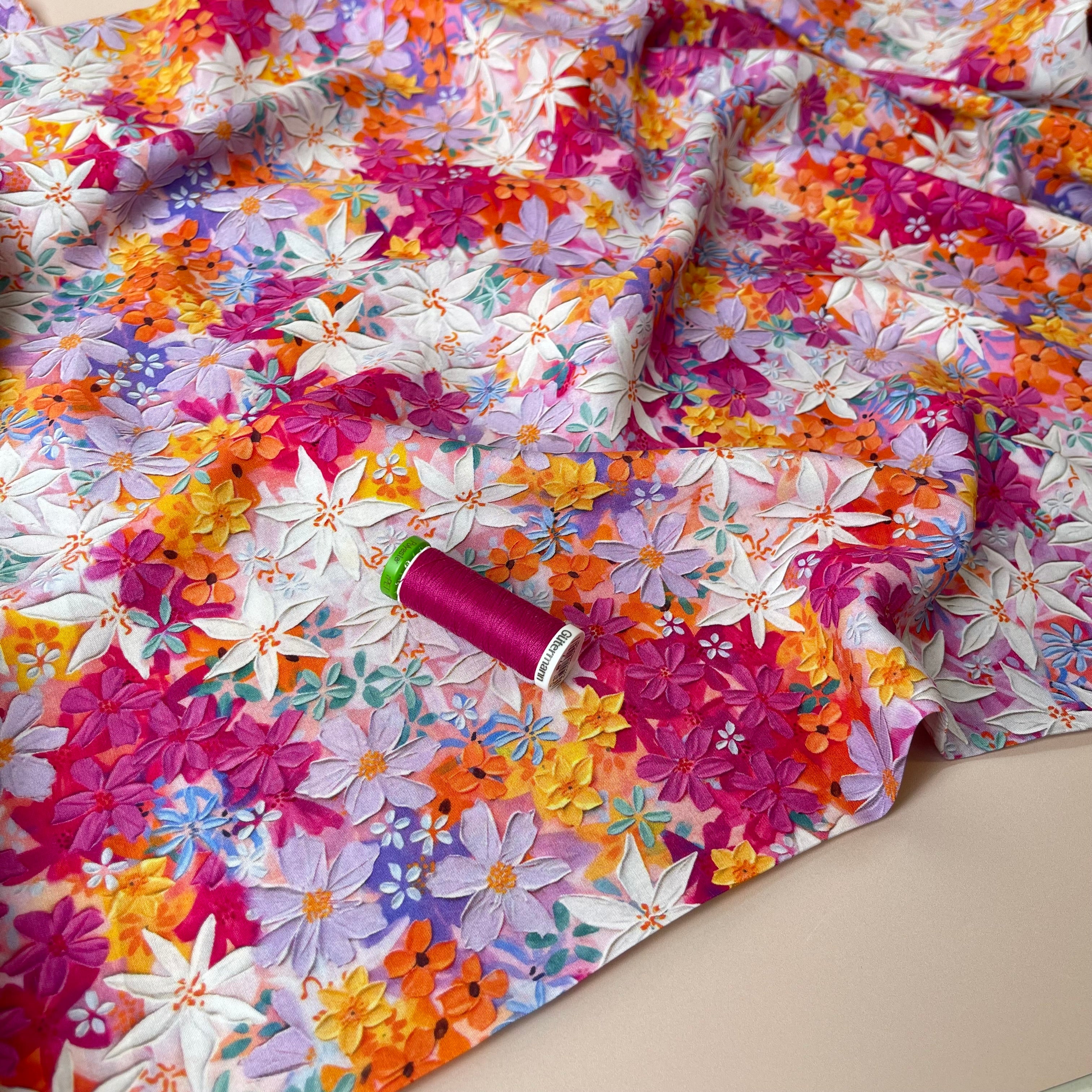 Sunny Meadow Viscose Fabric