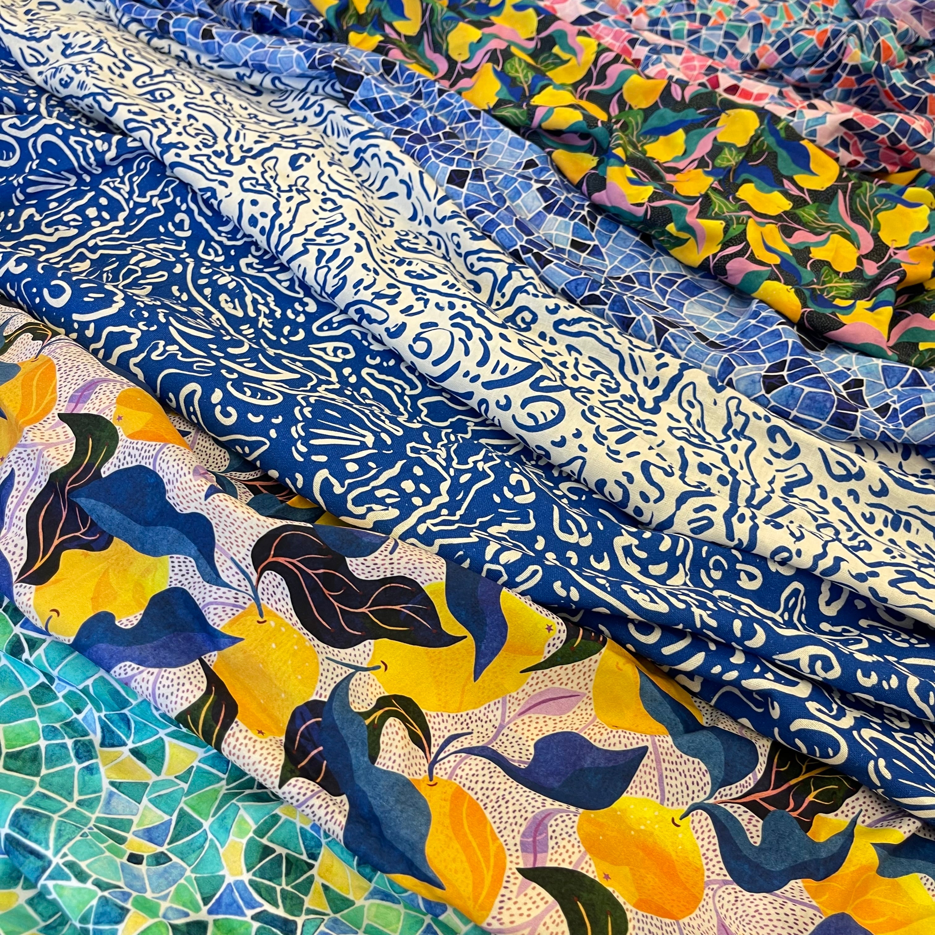 Adventure - Sealife Blue Linen Viscose Blend Fabric