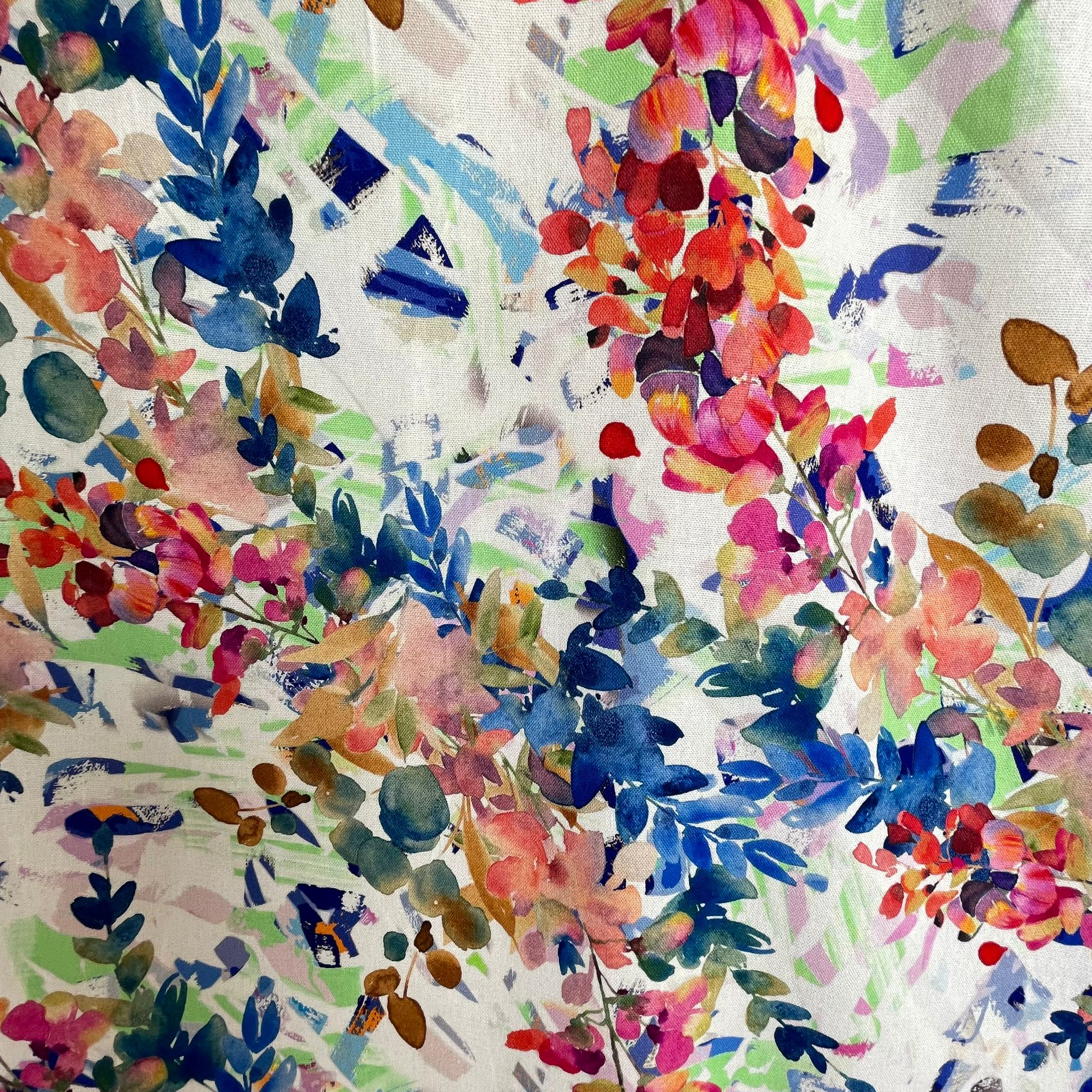 REMNANT 0.47 metre - Vivid Foliage Viscose Linen Fabric