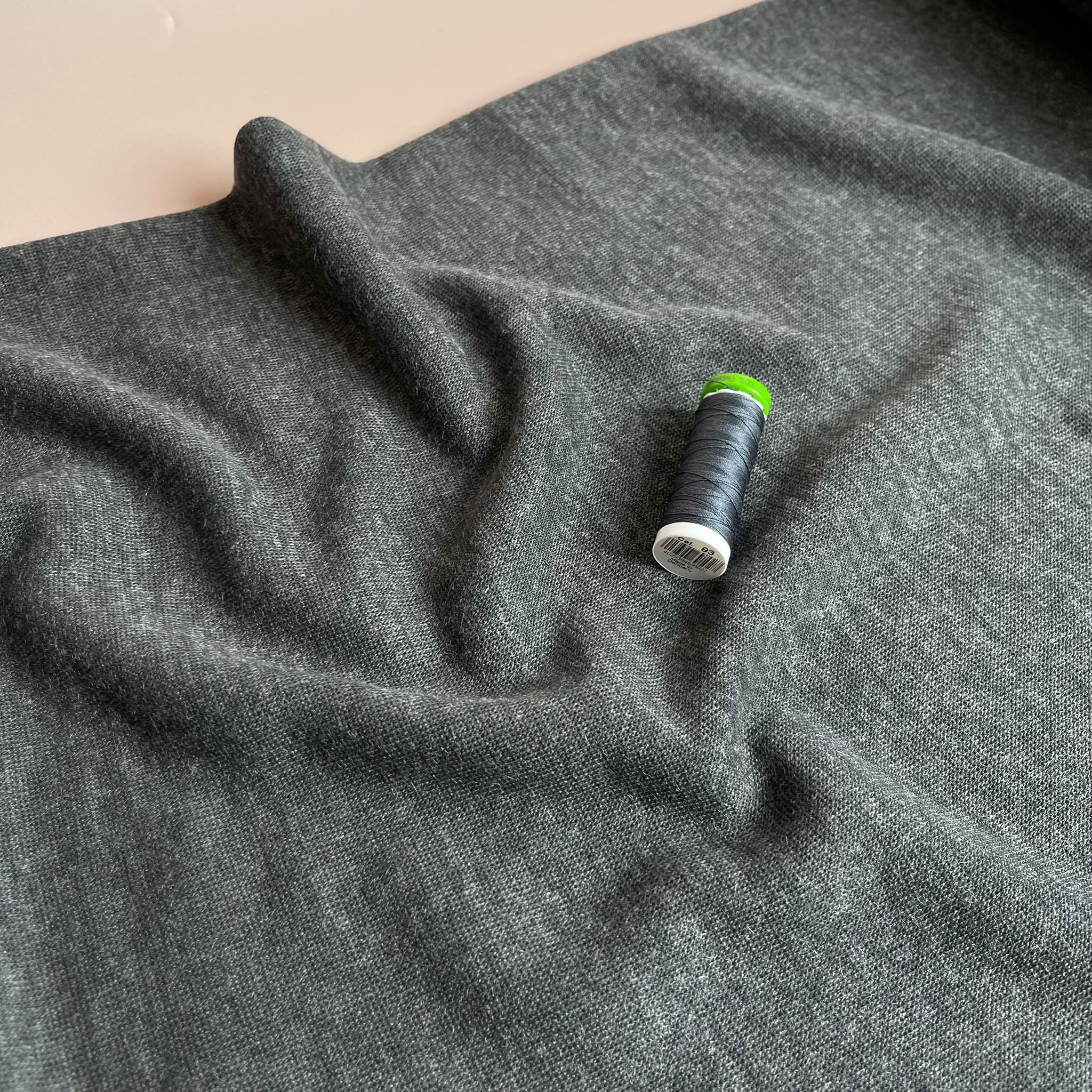 Soft Touch Viscose Blend Sweater Knit in Melange Grey