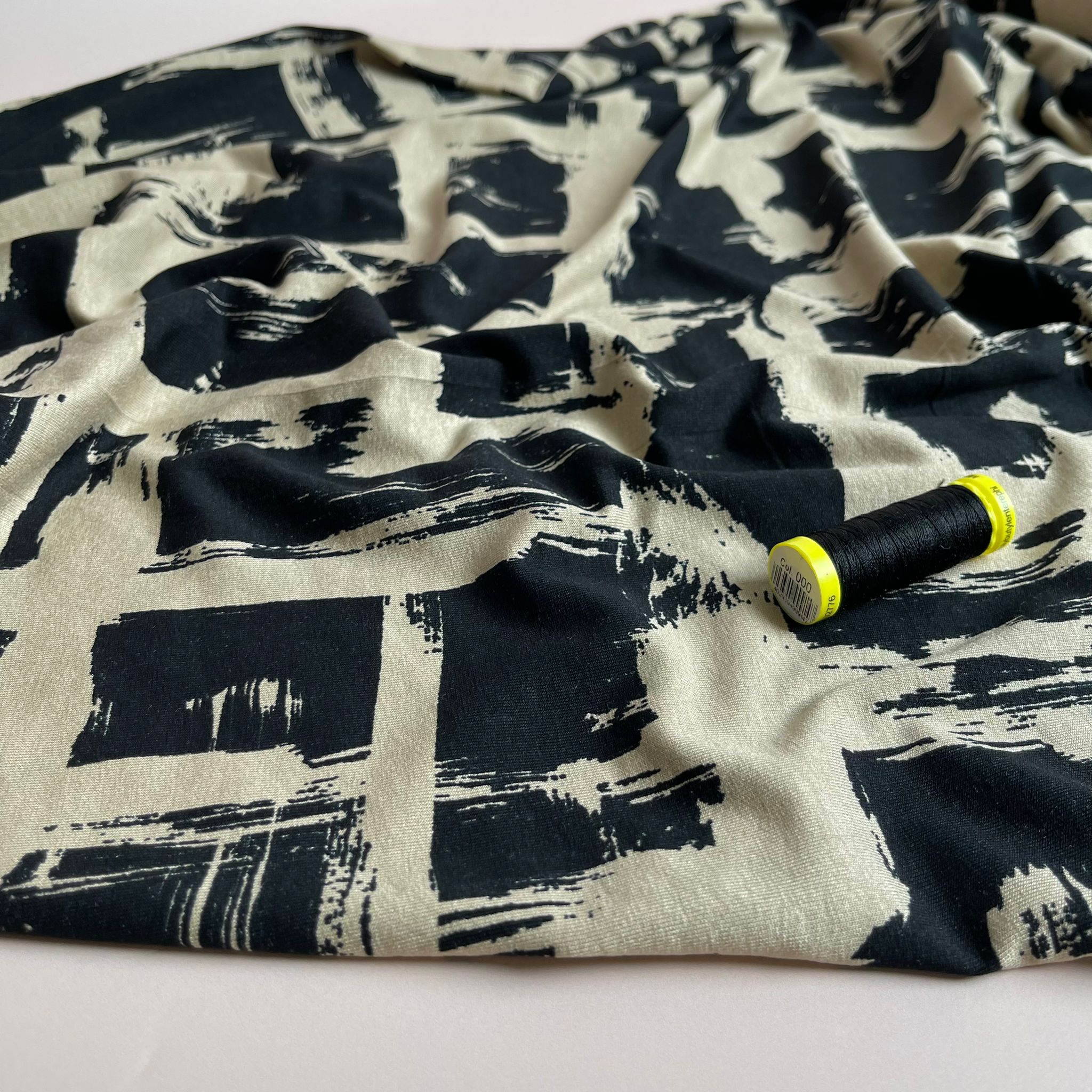REMNANT 2.76 Metres - Labyrinth in Sand De Luxe Viscose Jersey Fabric