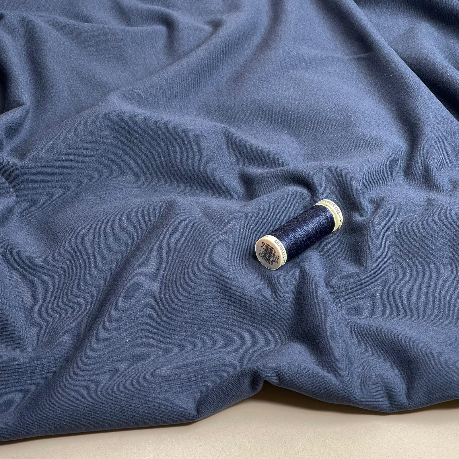 REMNANT 0.9 Metre - Brushed Cotton Sweat-shirting in Navy
