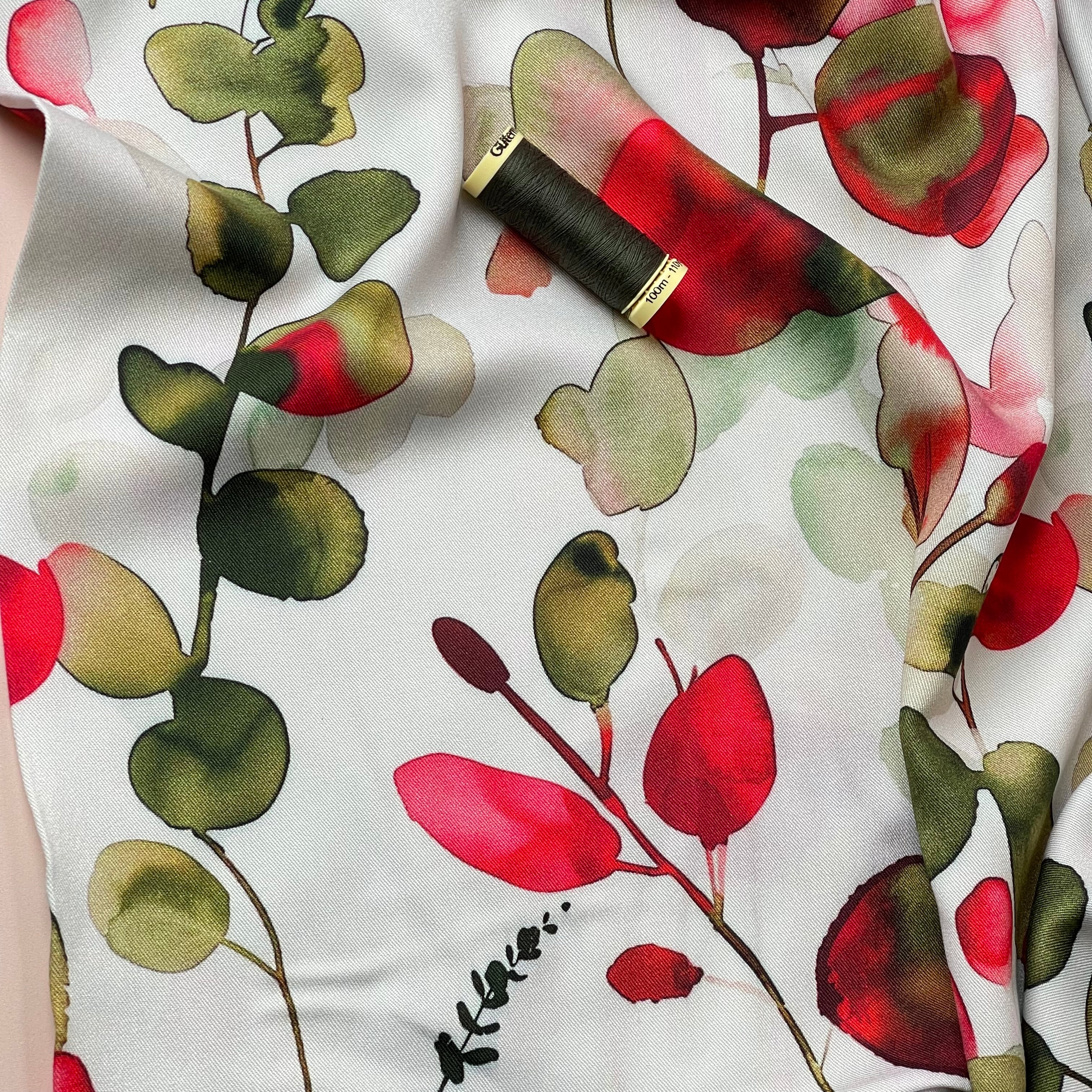 Light & Lush - Eucalyptus Leaves Viscose Twill Fabric