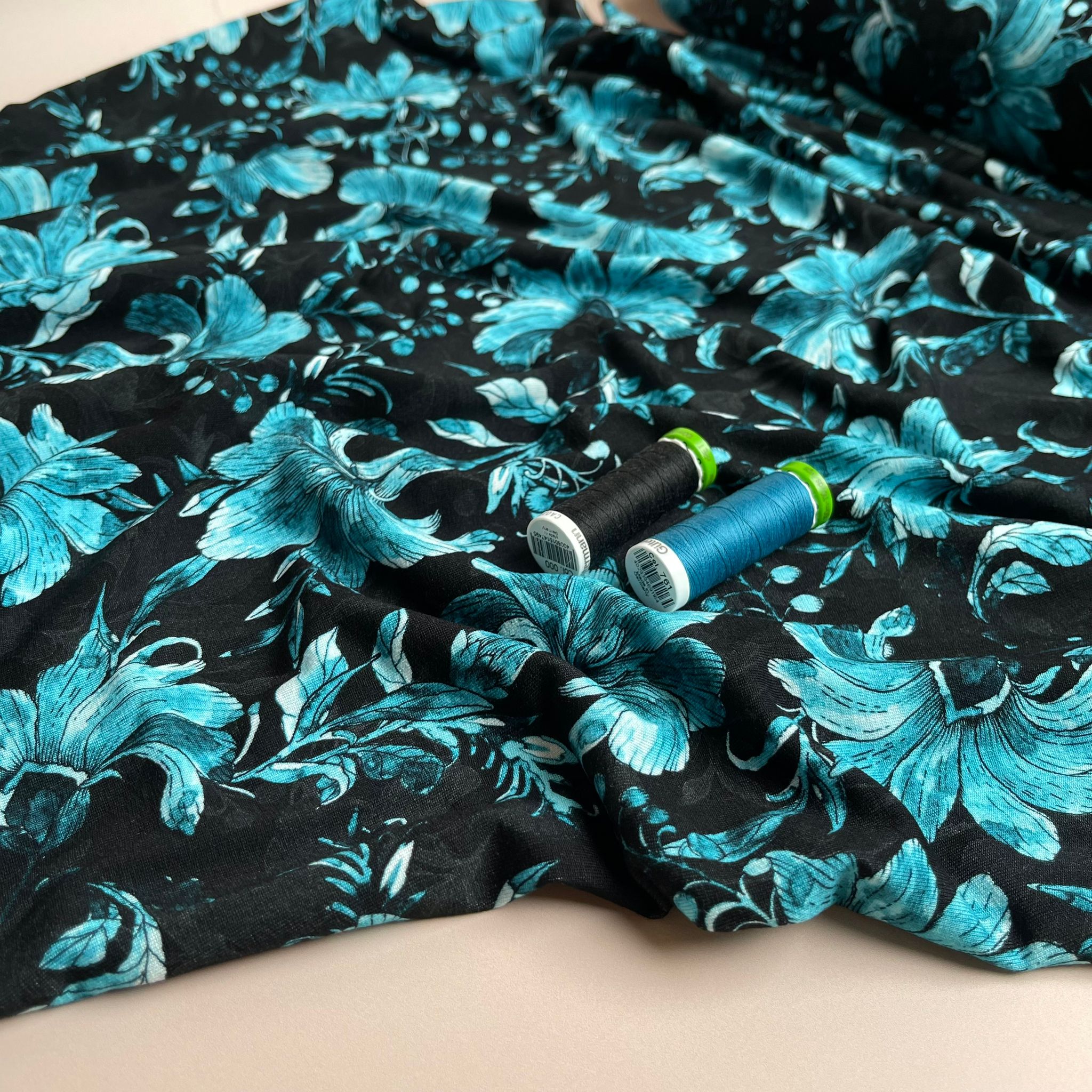 REMNANT 2.63 Metres - Danish Design - Watercolour Lily ECOVERVO™ Viscose Jersey