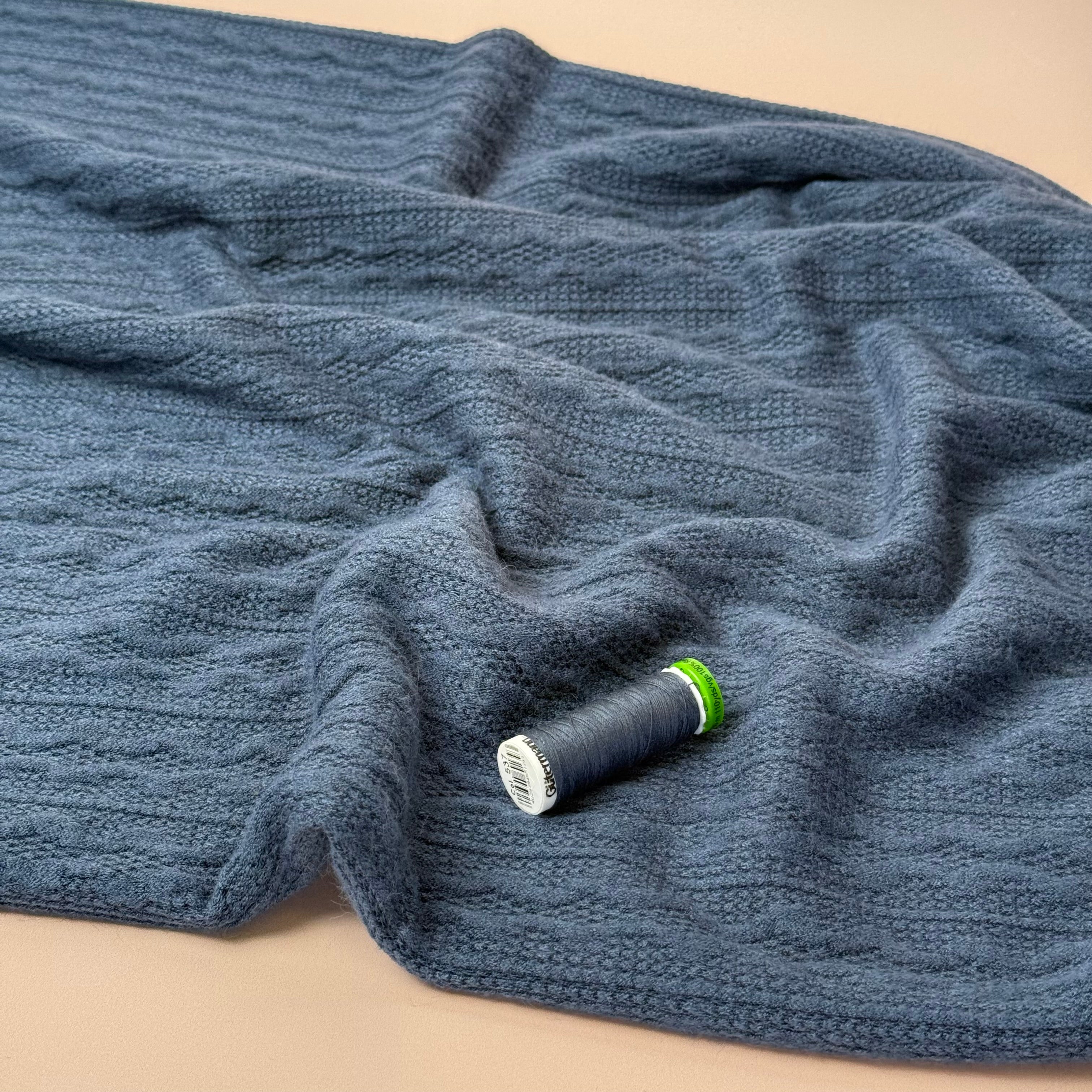 Lace Viscose Blend Sweater Knit in River Blue