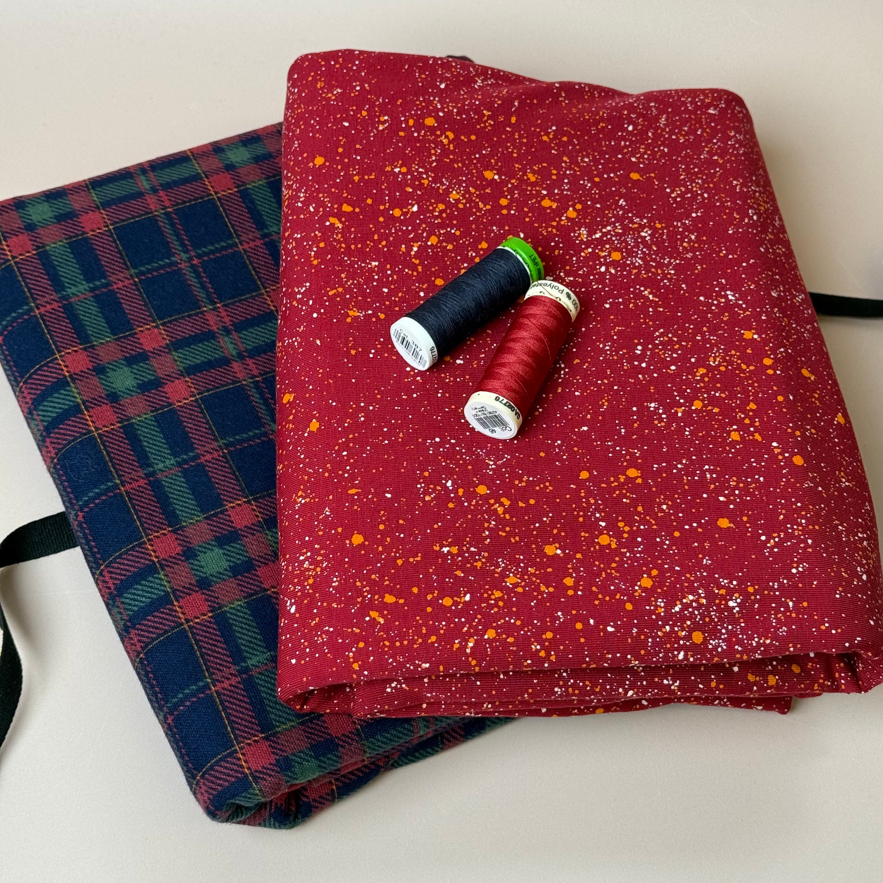 Limited Edition - Luxury Pyjama Kit with Navy & Red Checked Cotton Flannel and Galaxy Jersey