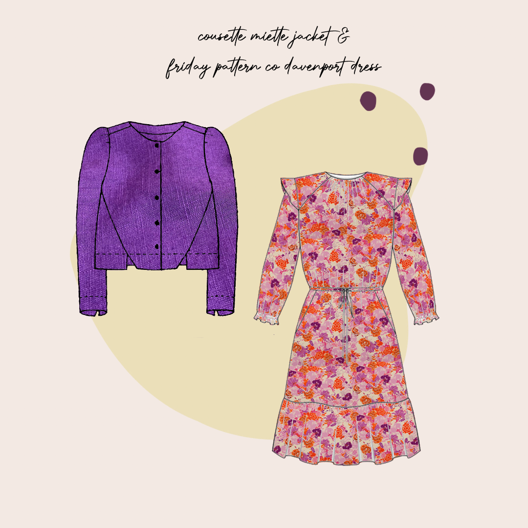 Make an Outfit Colour Bundle - Sunrise Florals Viscose Linen with Breeze Washed Linen