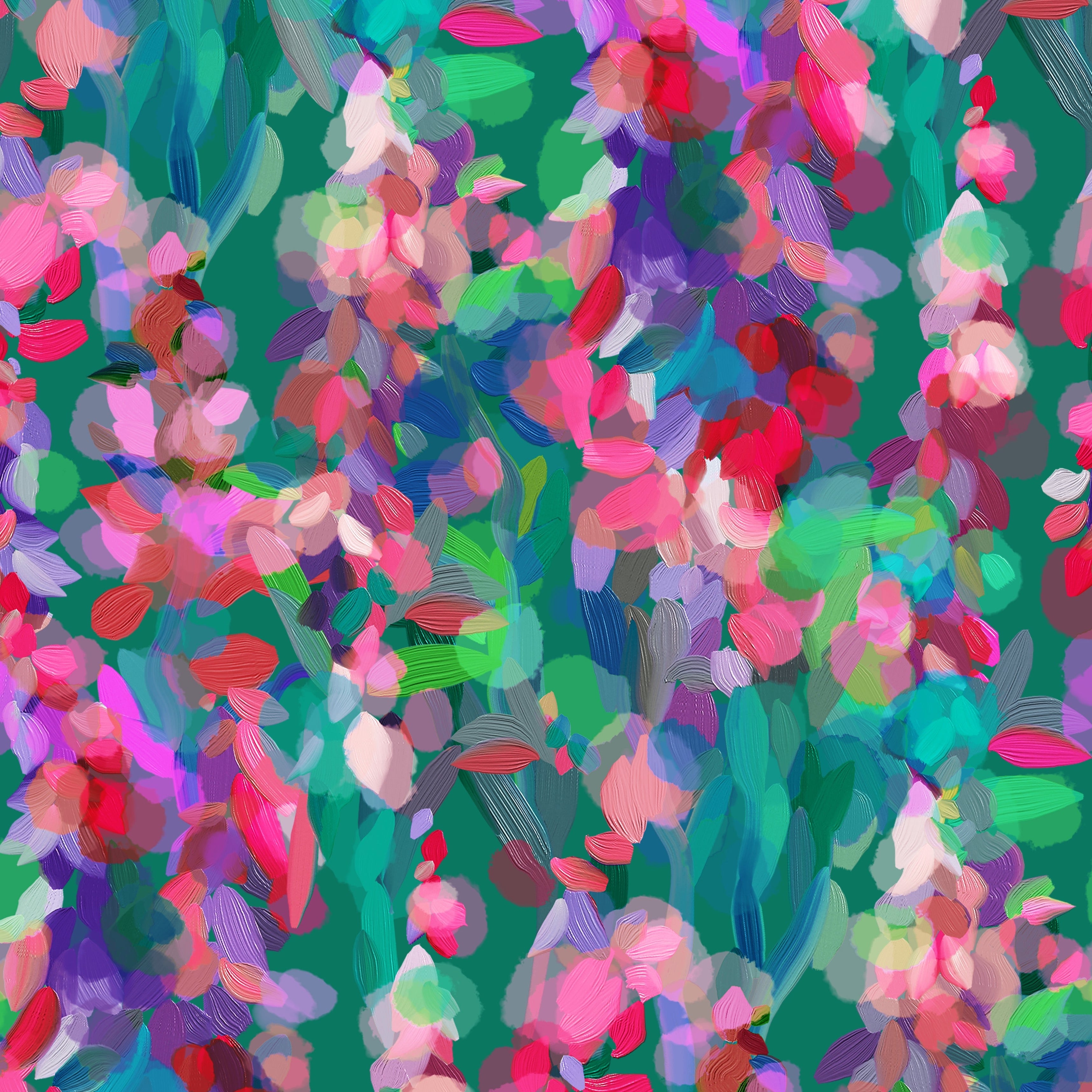 Summer Party - Lupine Petals Green ECOVERO™ Viscose