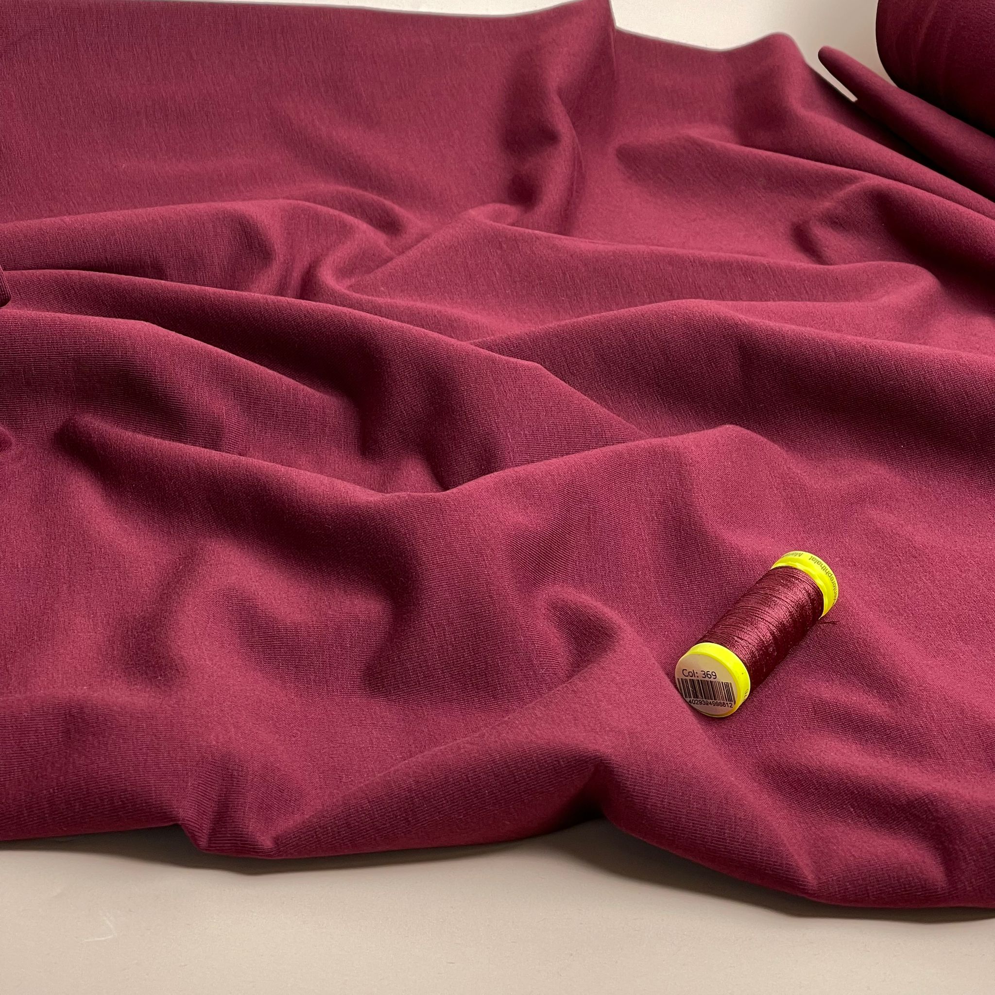 Brushed Cotton Sweatshirting in Burgudy
