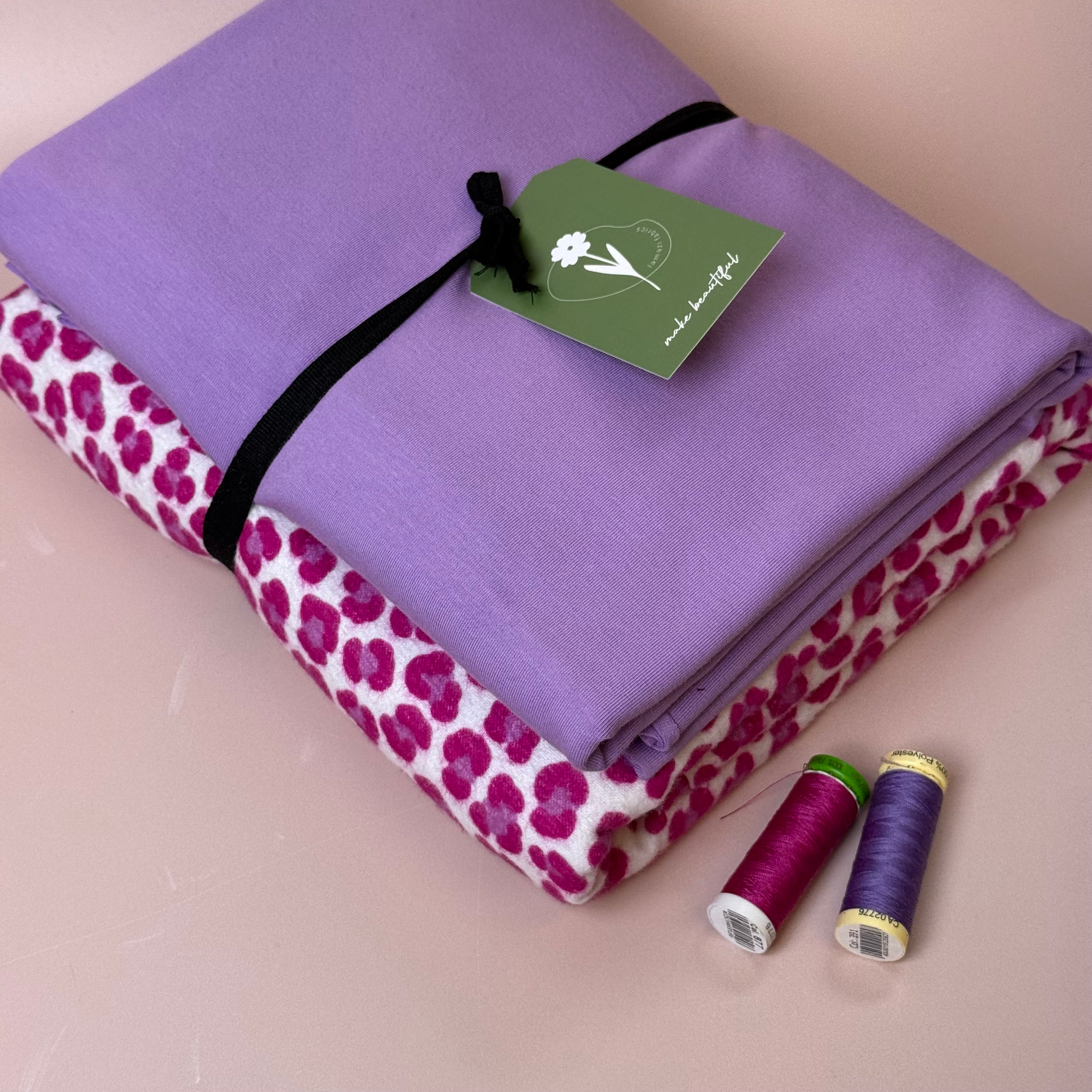 Limited Edition - Luxury Pyjama Kit with Pink Leopard Cotton Flannel and Jersey