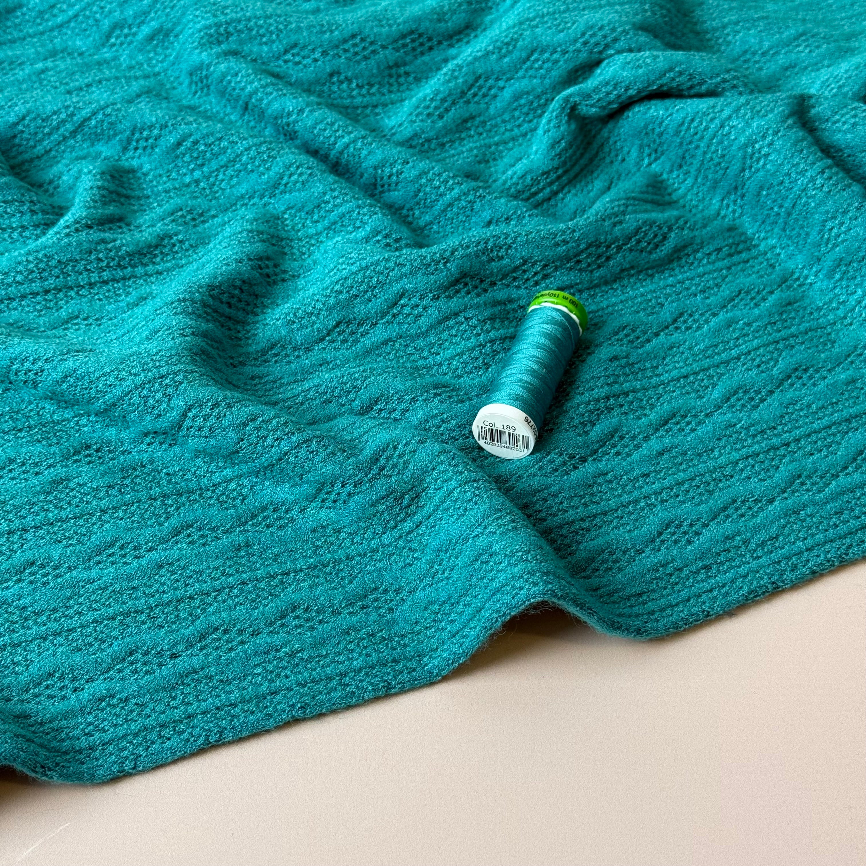 Lace Viscose Blend Sweater Knit in Teal