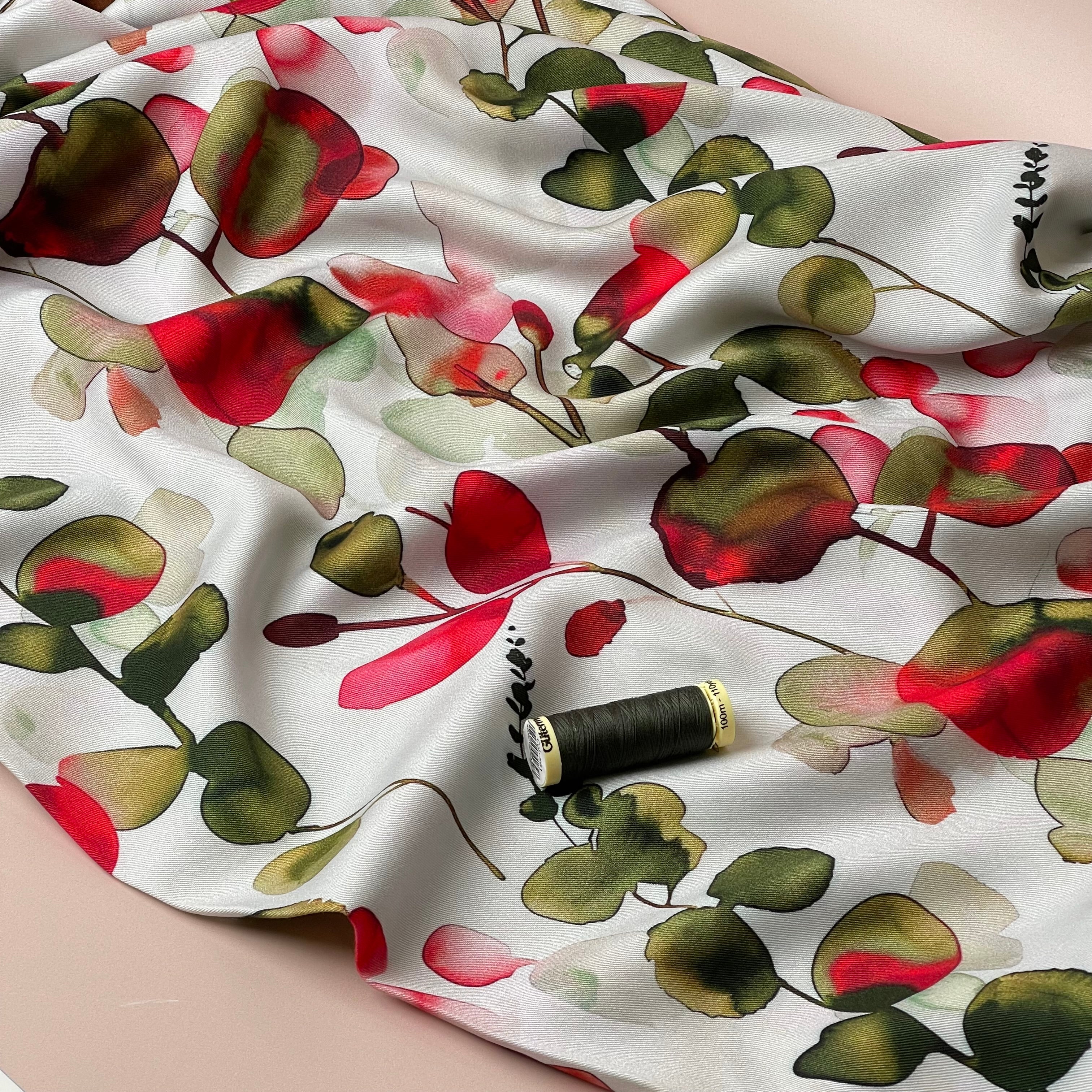 Light & Lush - Eucalyptus Leaves Viscose Twill Fabric