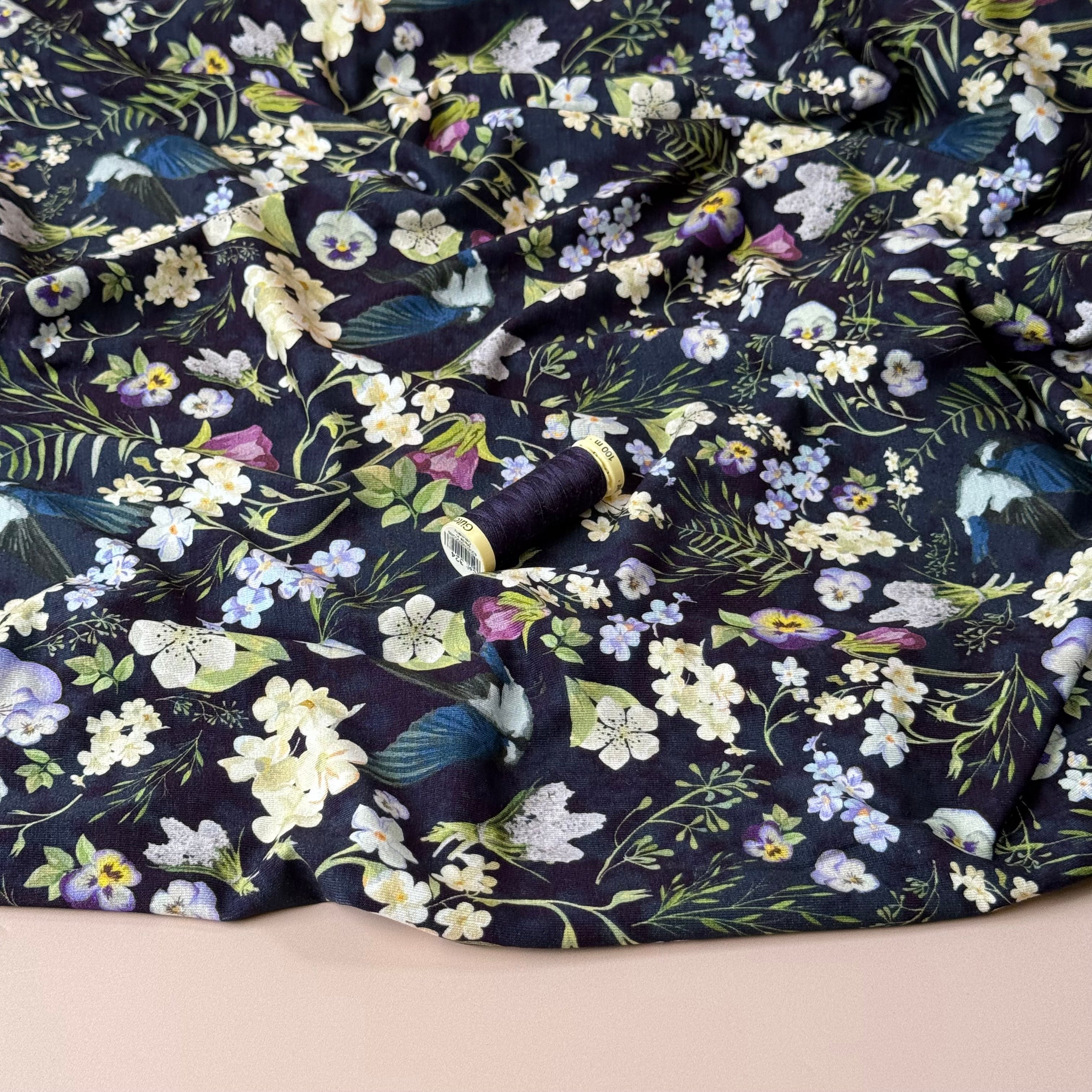 Danish Design - Meadow Flowers & Birds ECOVERVO™ Viscose Jersey
