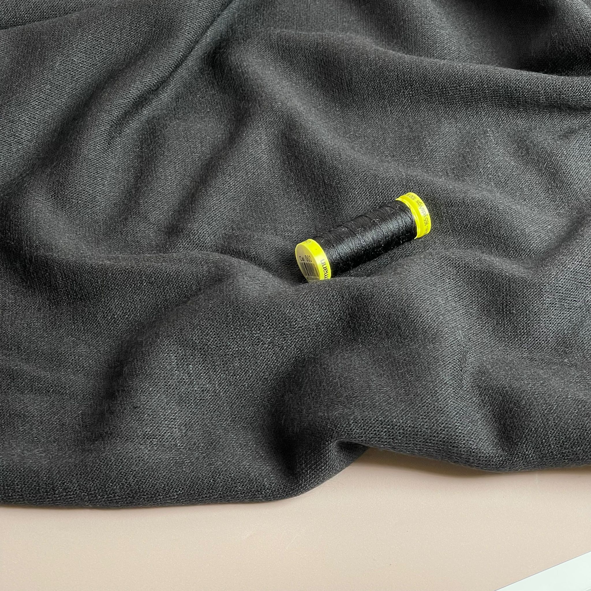 Soft Touch Viscose Blend Sweater Knit in Black