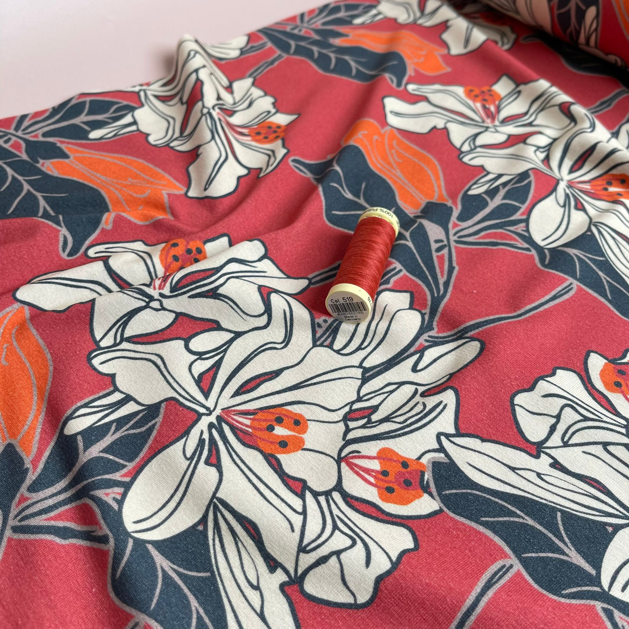 Danish Design - Graphic Lilies Cotton Jersey Fabric