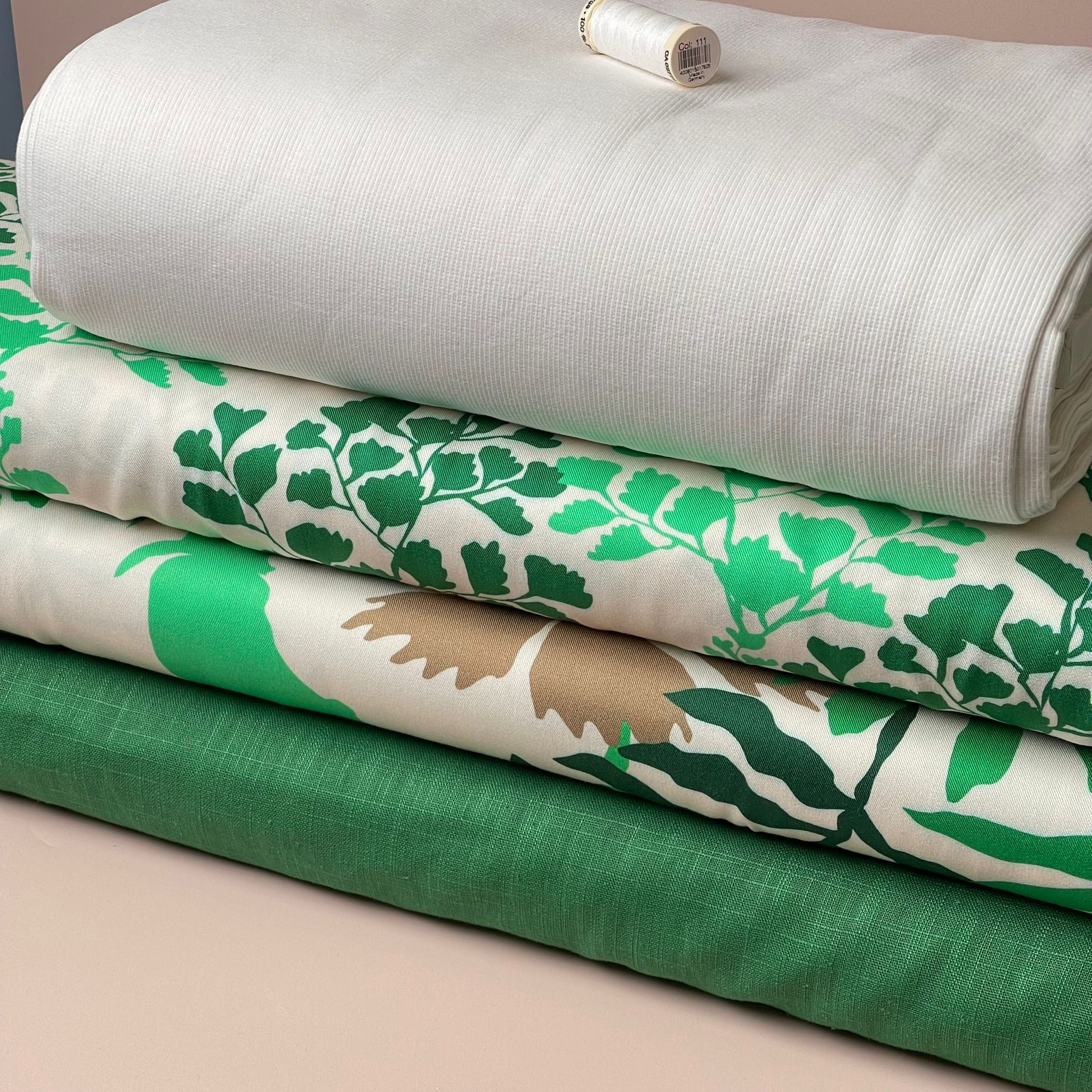 Light & Lush - Emerald Shadow Foliage Viscose Twill Fabric