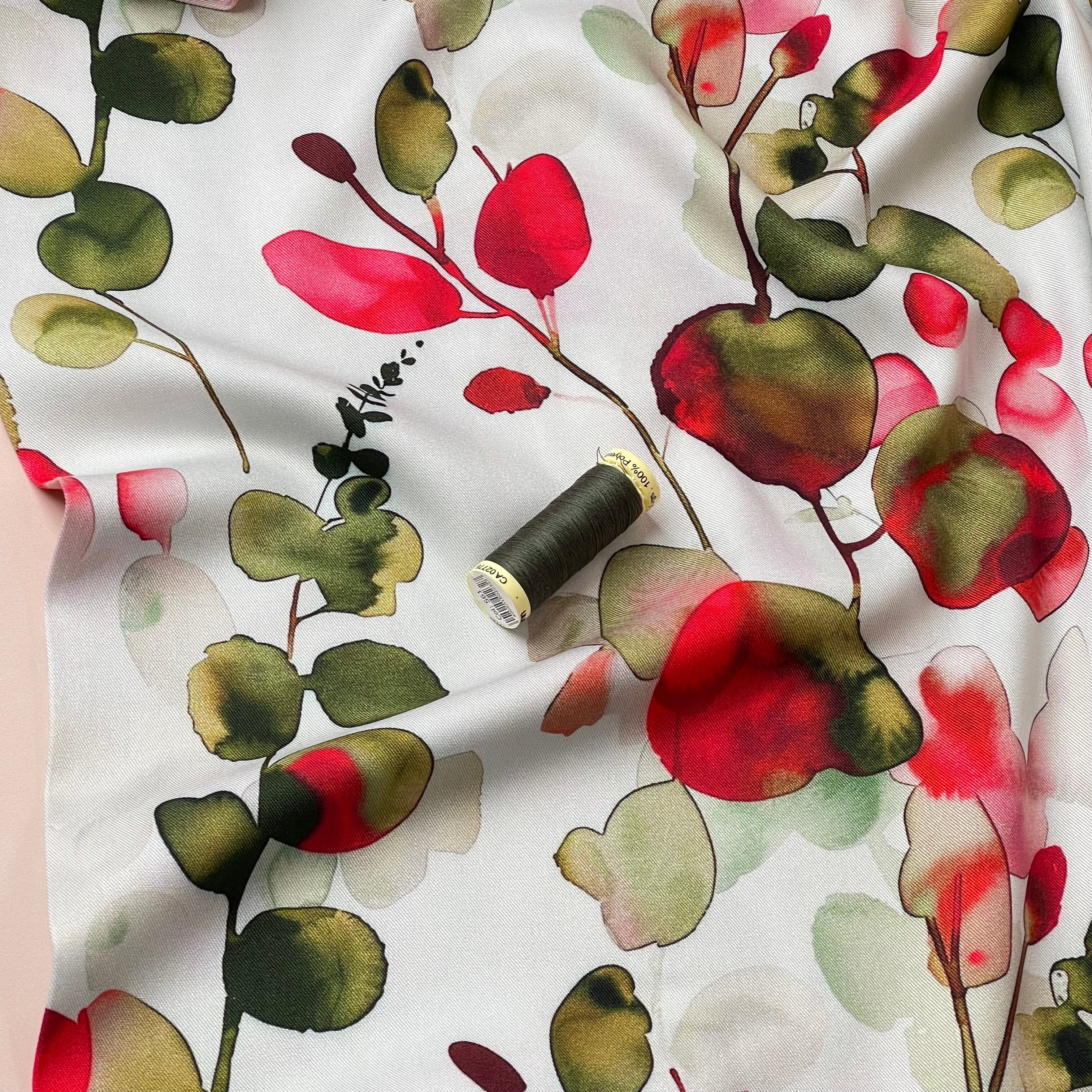 Light & Lush - Eucalyptus Leaves Viscose Twill Fabric